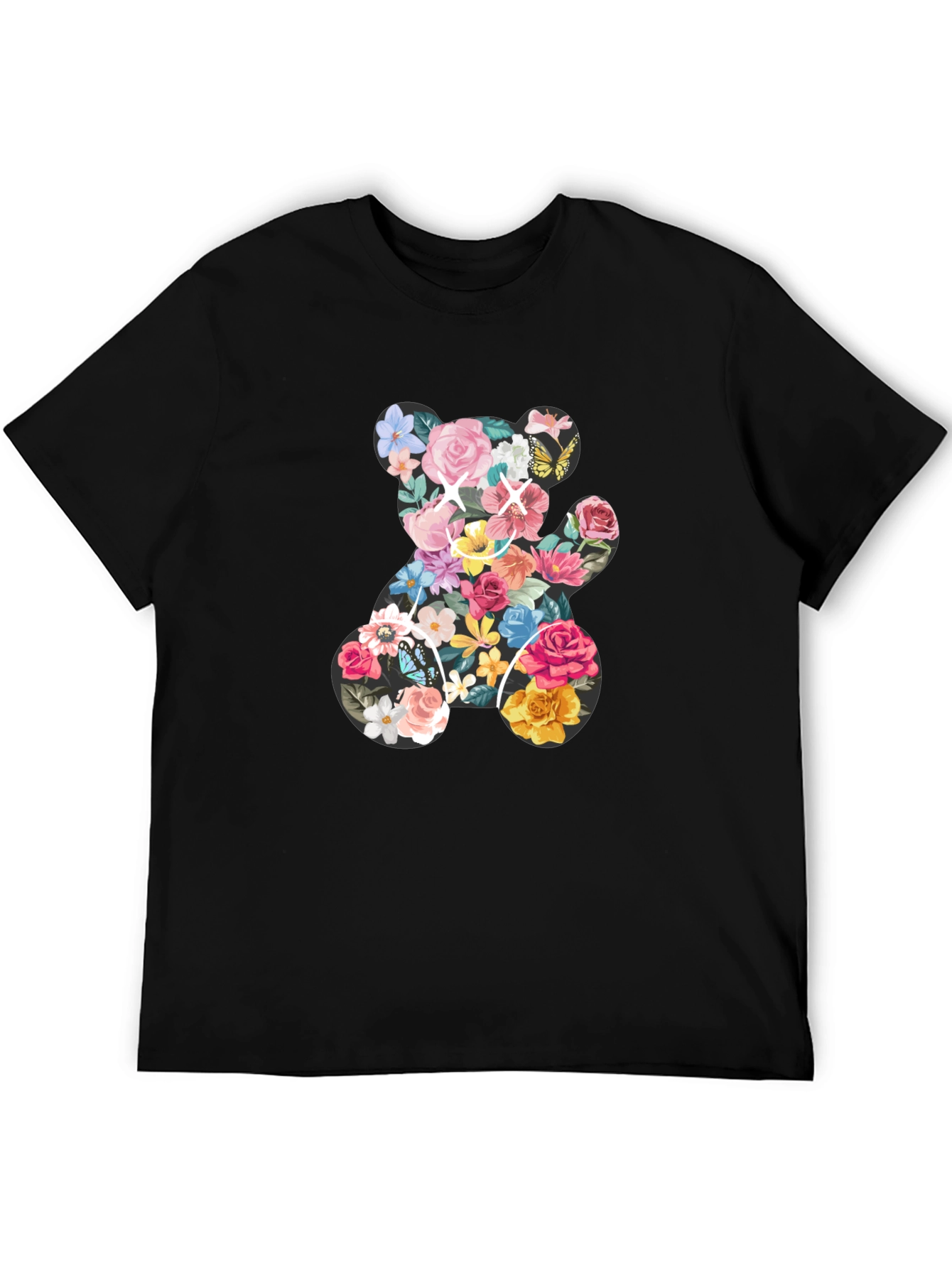 Floral Teddy Bear Graphic T-Shirt