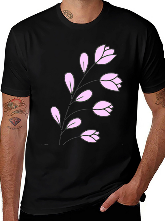 Floral Print T-Shirt - Stylish Black Tee