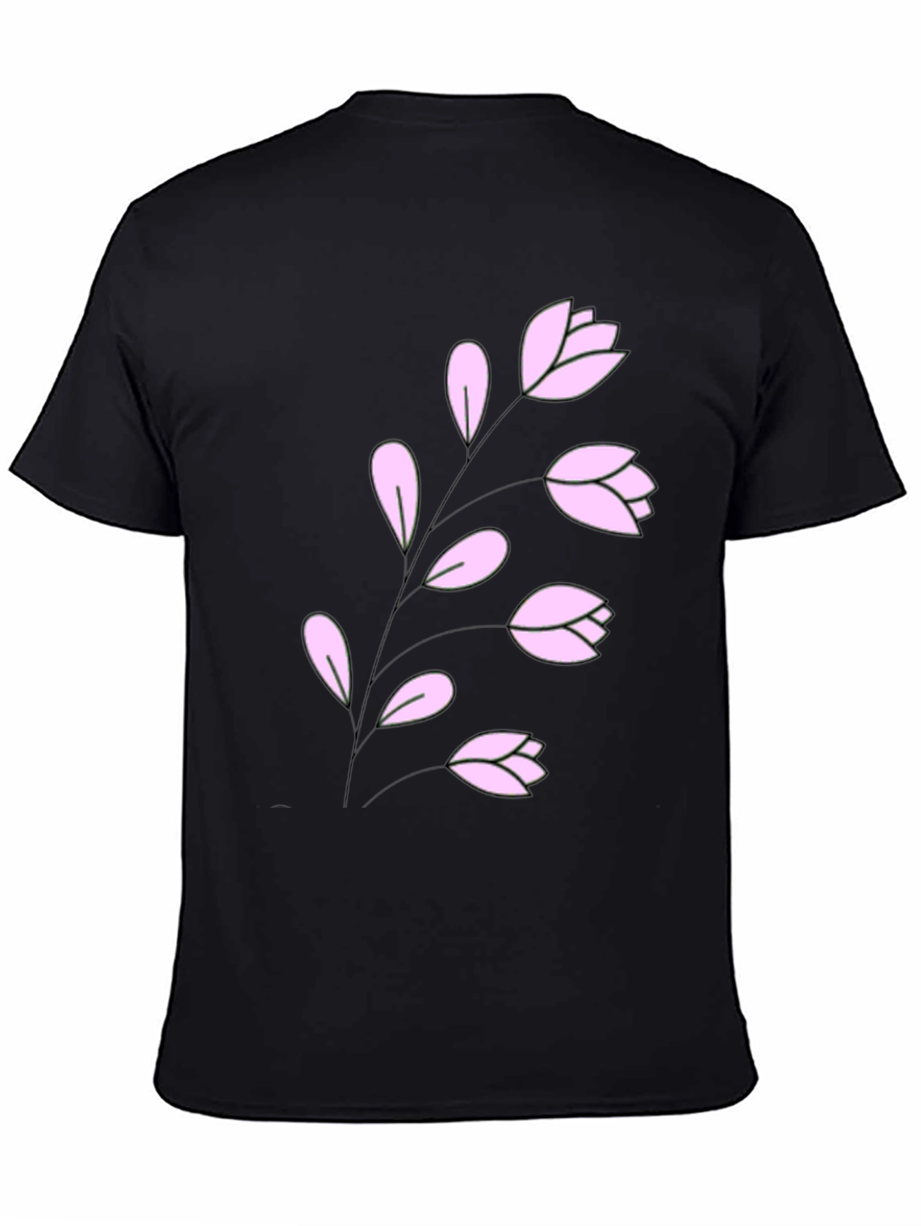 Floral Print T-Shirt - Stylish Black Tee