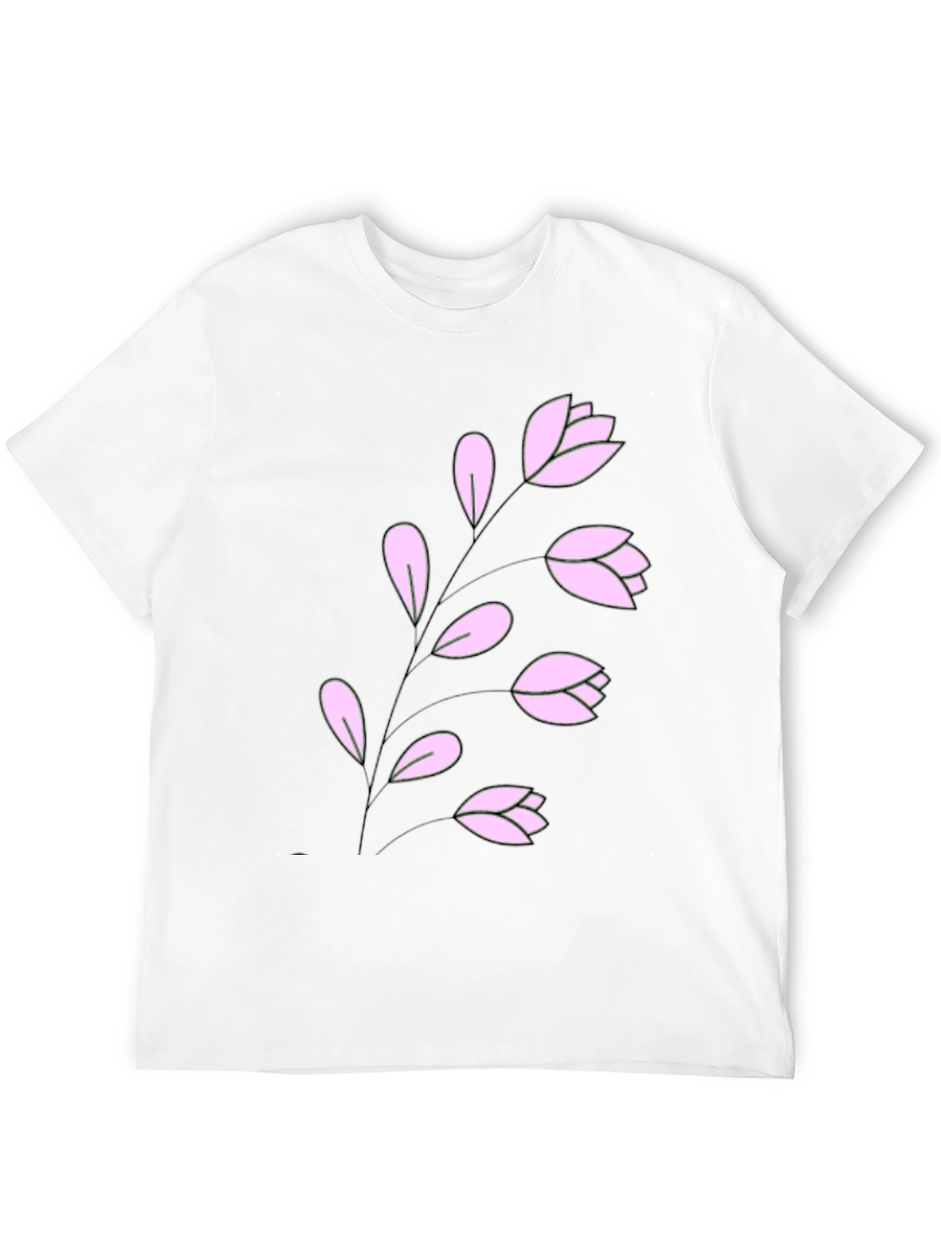 Floral Print T-Shirt - Stylish Black Tee