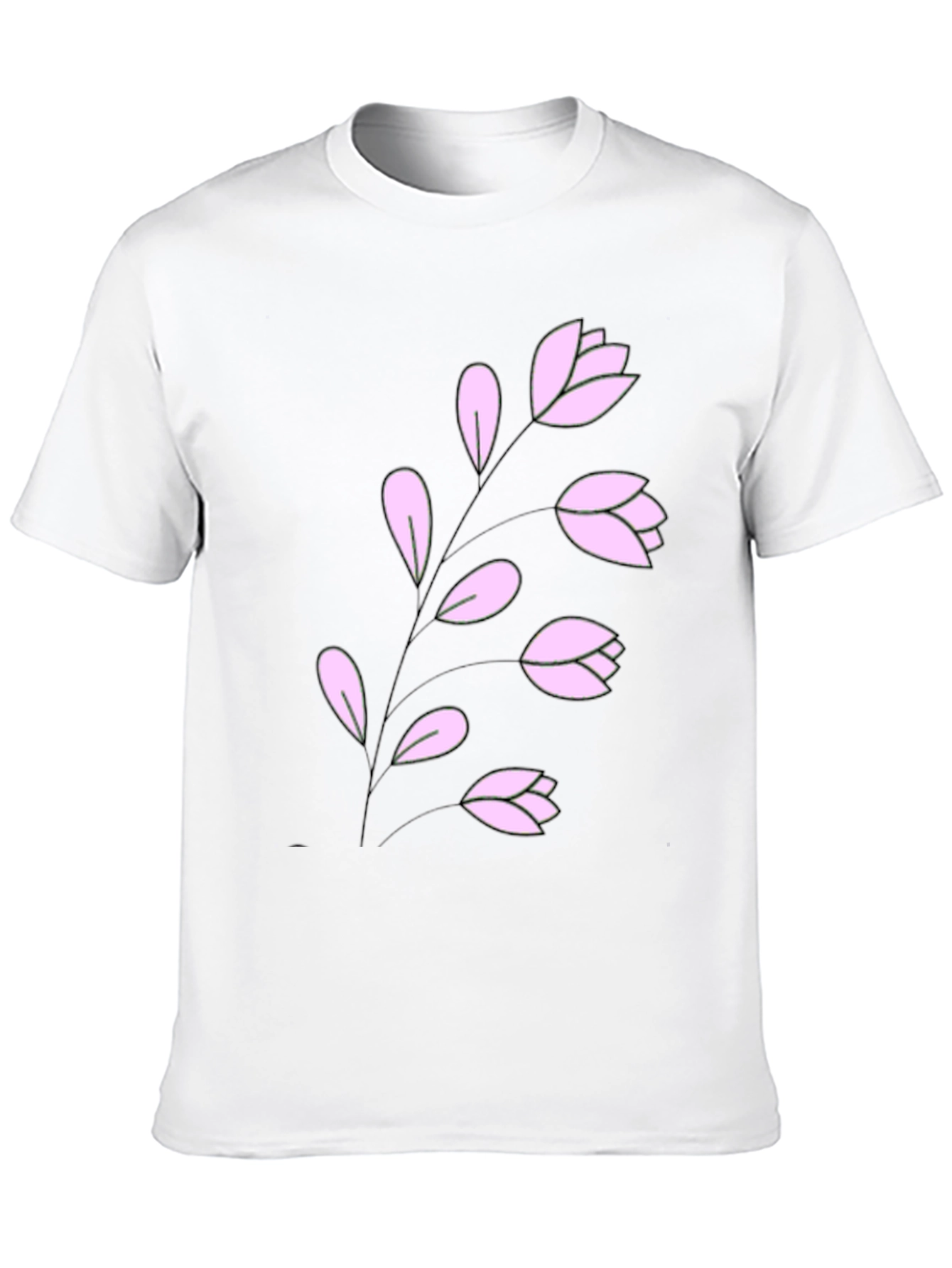 Floral Print T-Shirt - Stylish Black Tee