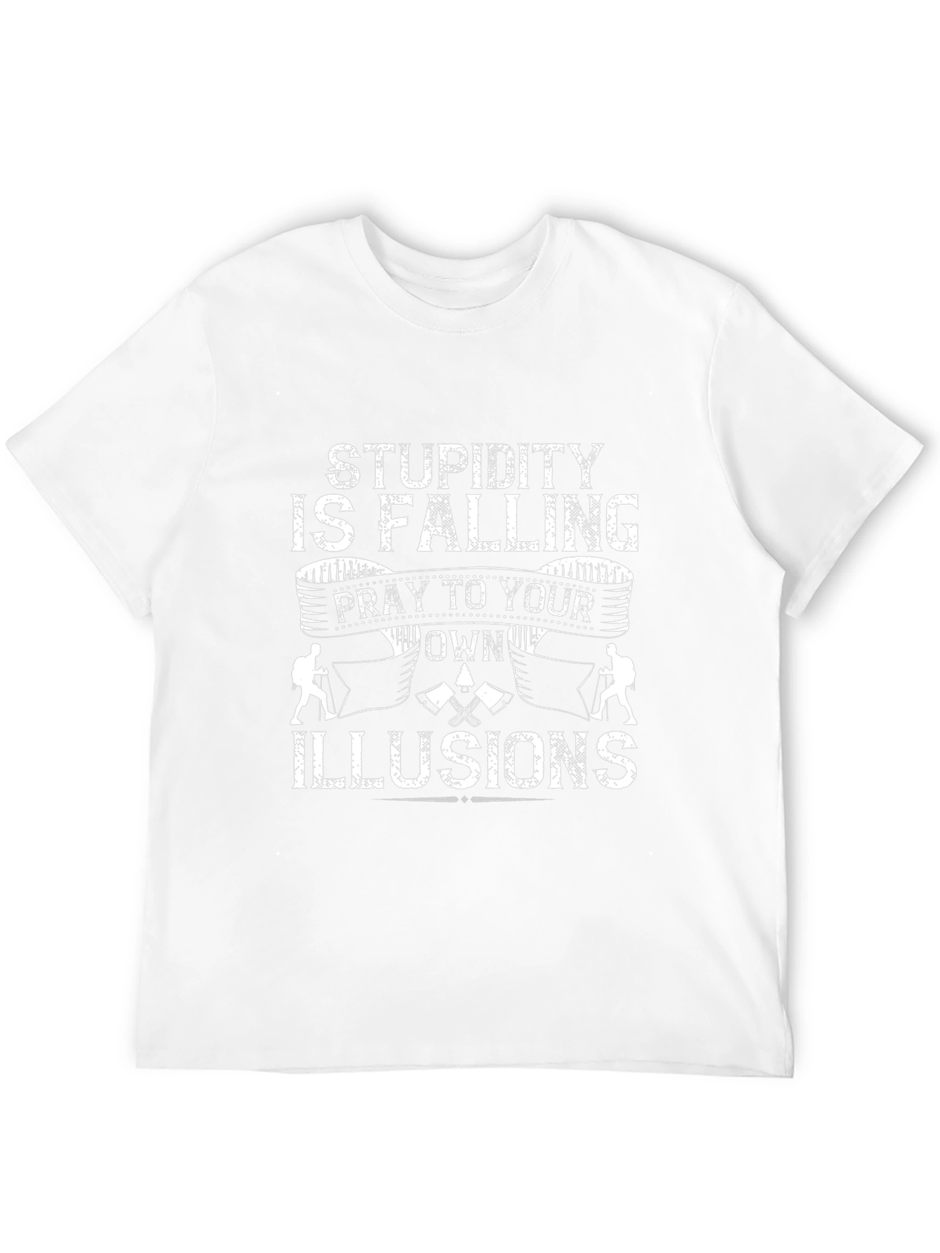 Stupidity is Falling Black Graphic Tee