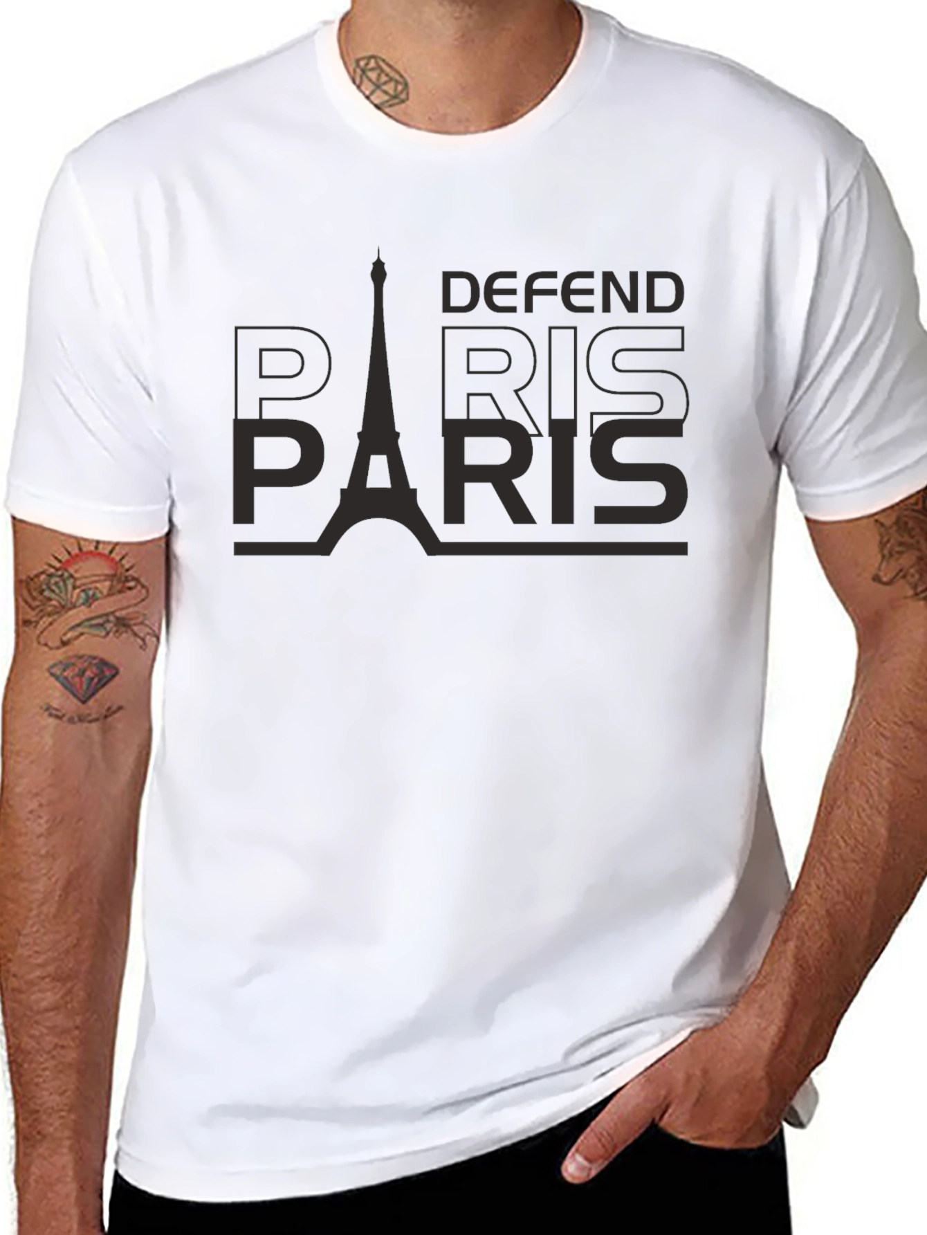 Defend Paris Black Graphic Tee