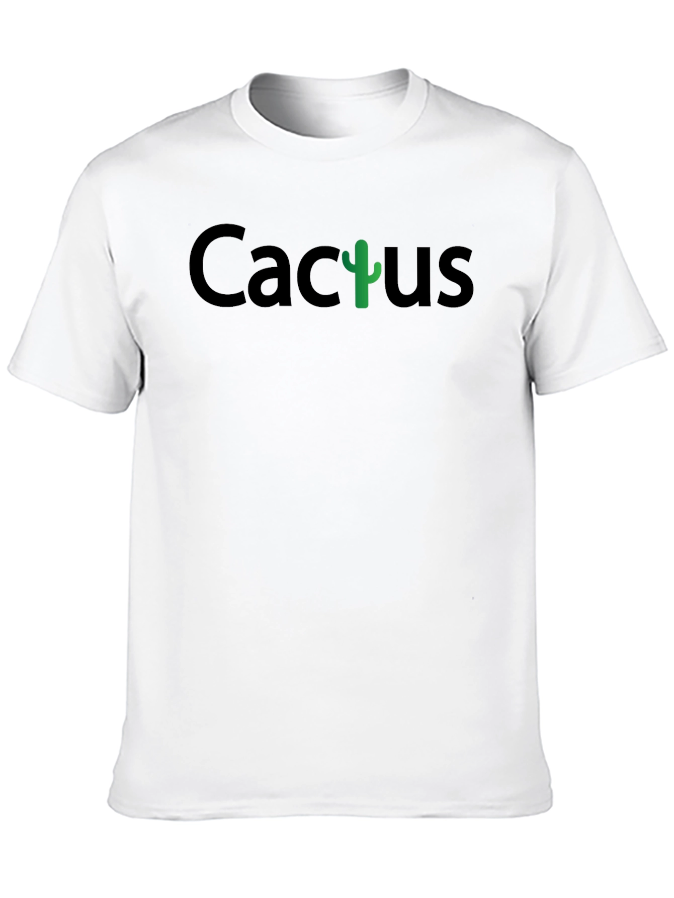 Cactus Graphic Print Black Crew Neck T-Shirt
