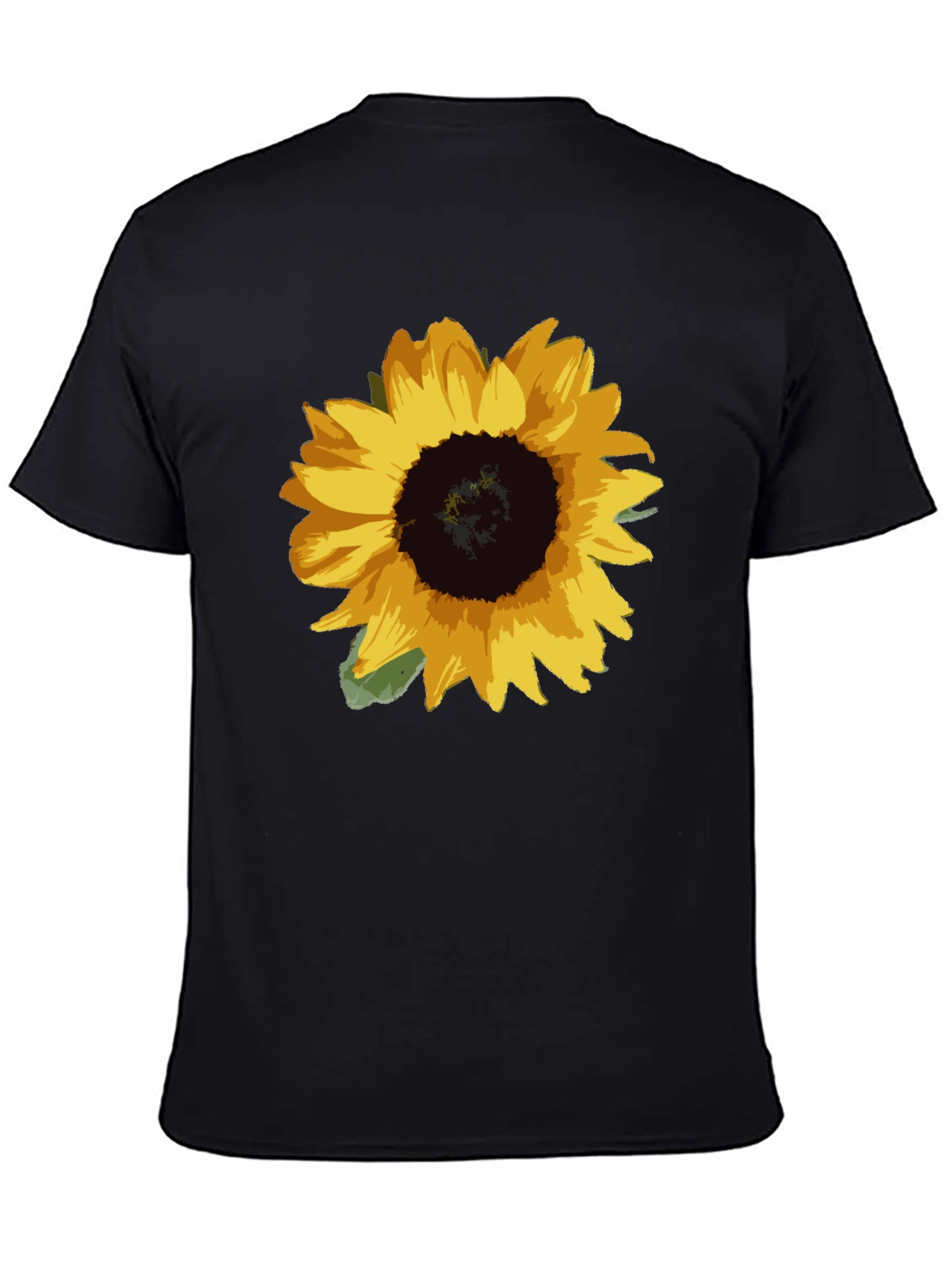 Sunflower Graphic Tee - Black Cotton Blend