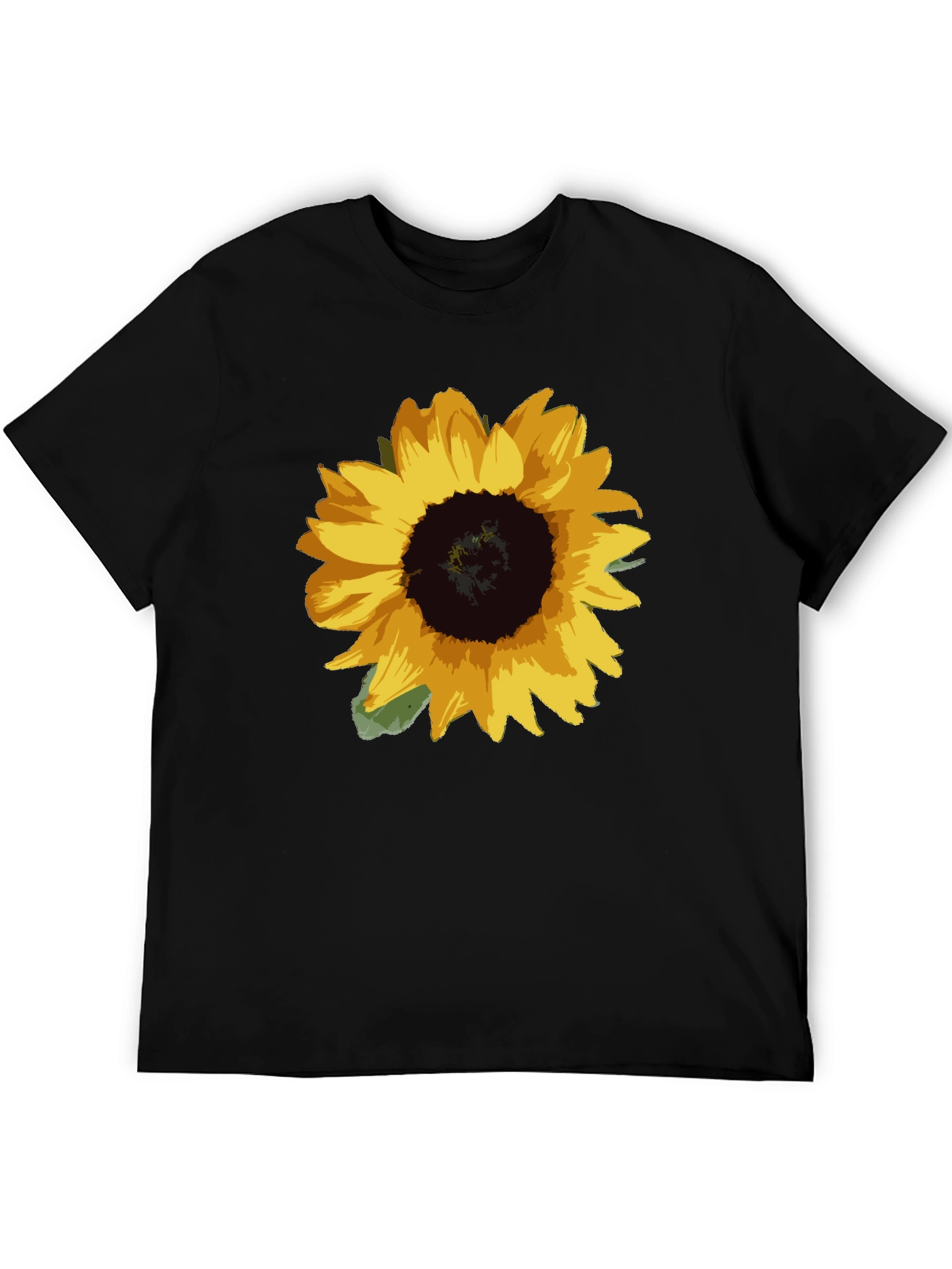 Sunflower Graphic Tee - Black Cotton Blend