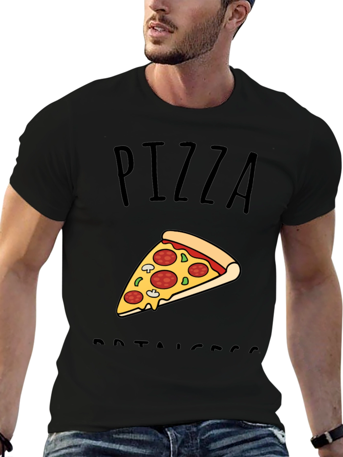 Pizza Protector Black T-Shirt - Foodie Tee