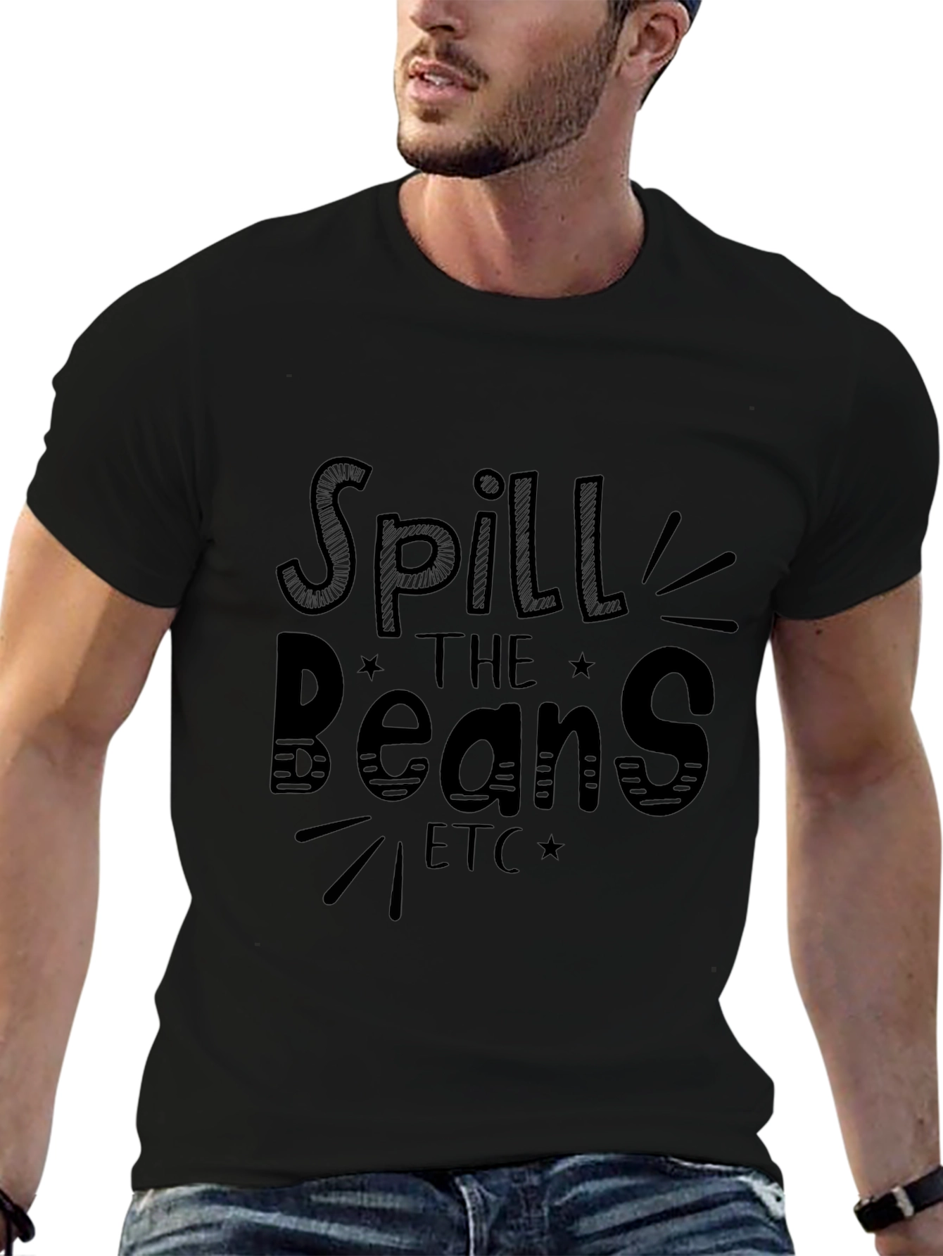 Spill the Beans Graphic Tee - Black