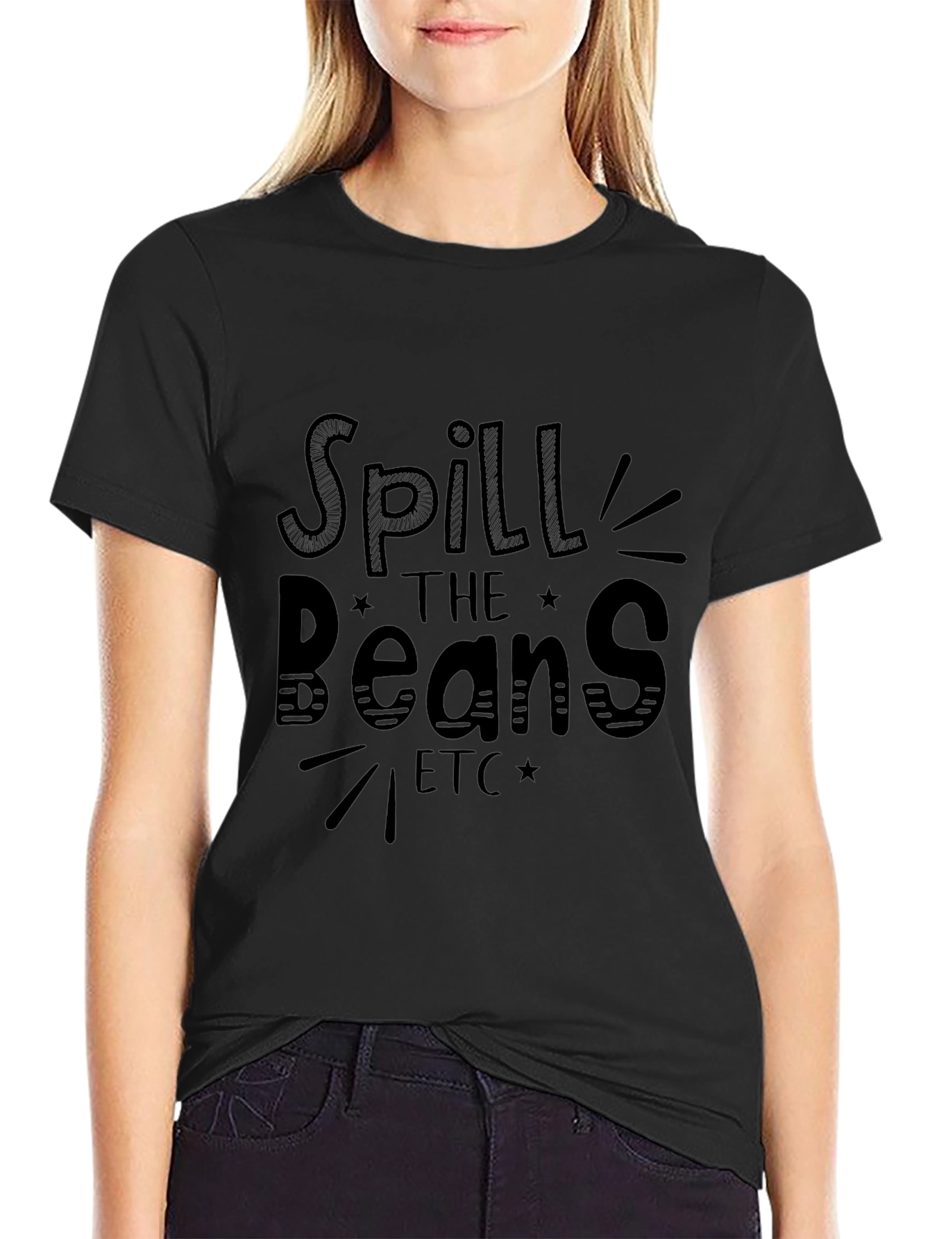 Spill the Beans Graphic Tee - Black