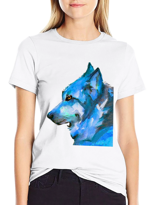 Wolf Graphic Print Tee - Black