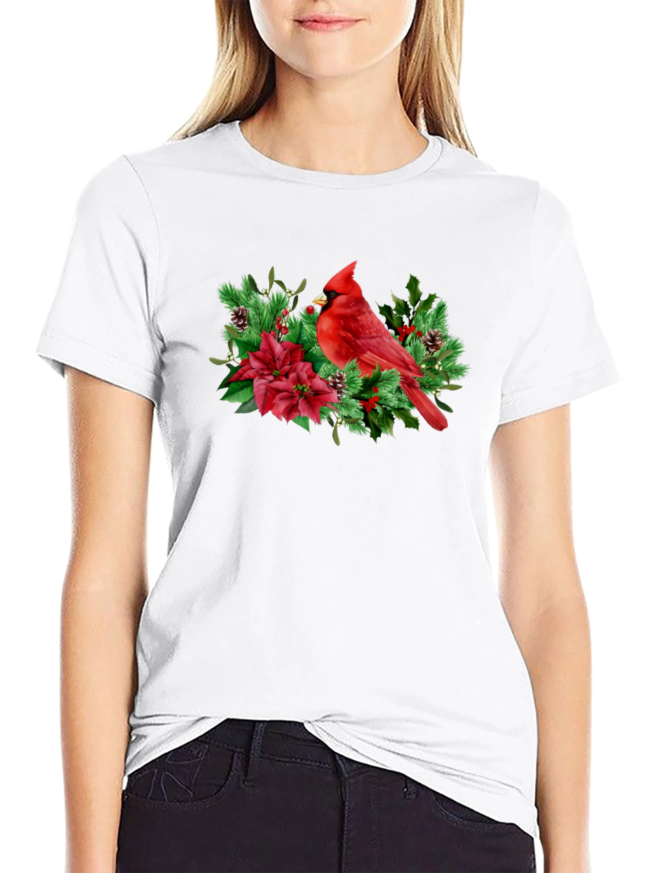 Cardinal Bird Christmas Graphic Tee