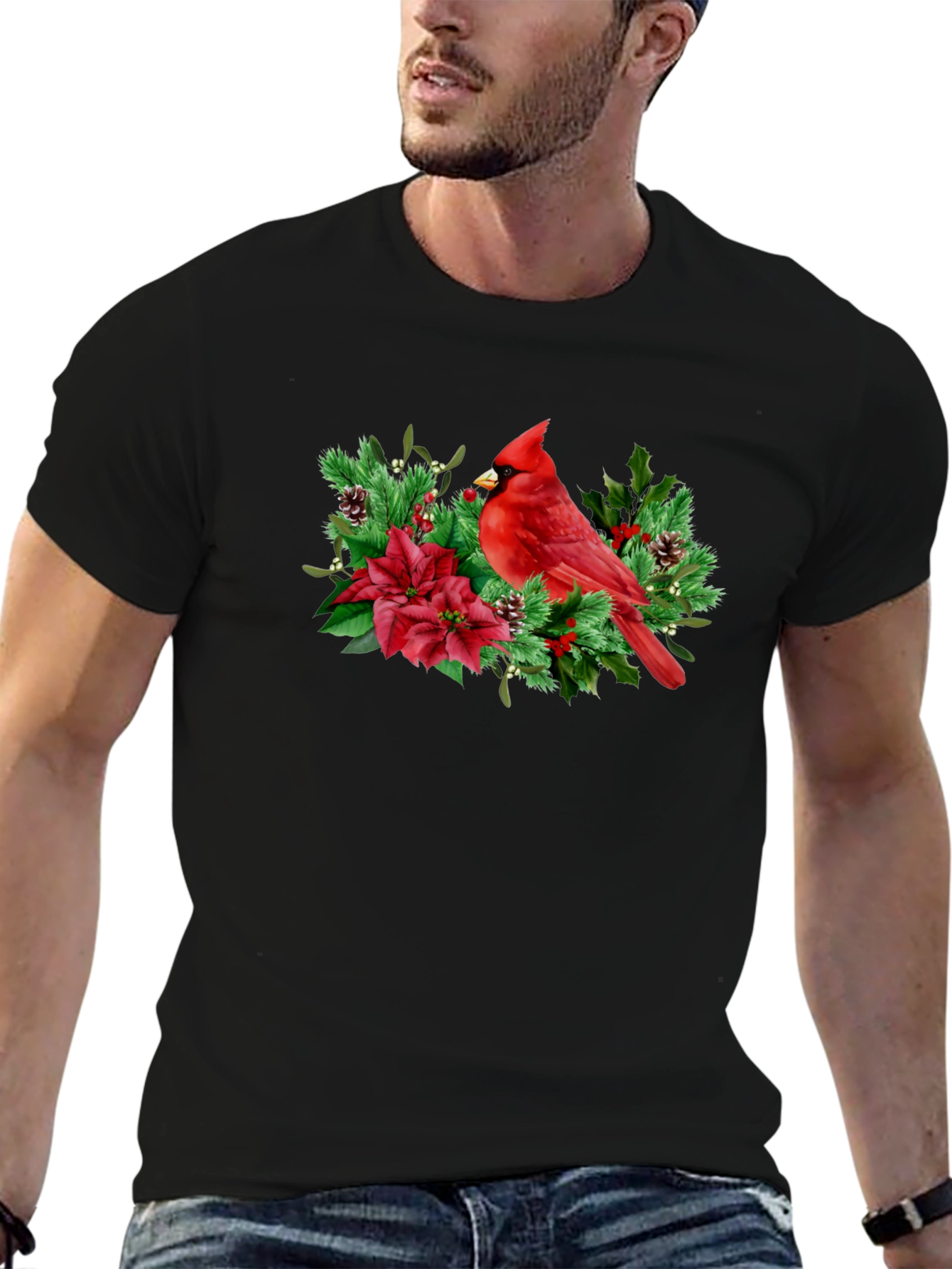Cardinal Bird Christmas Graphic Tee