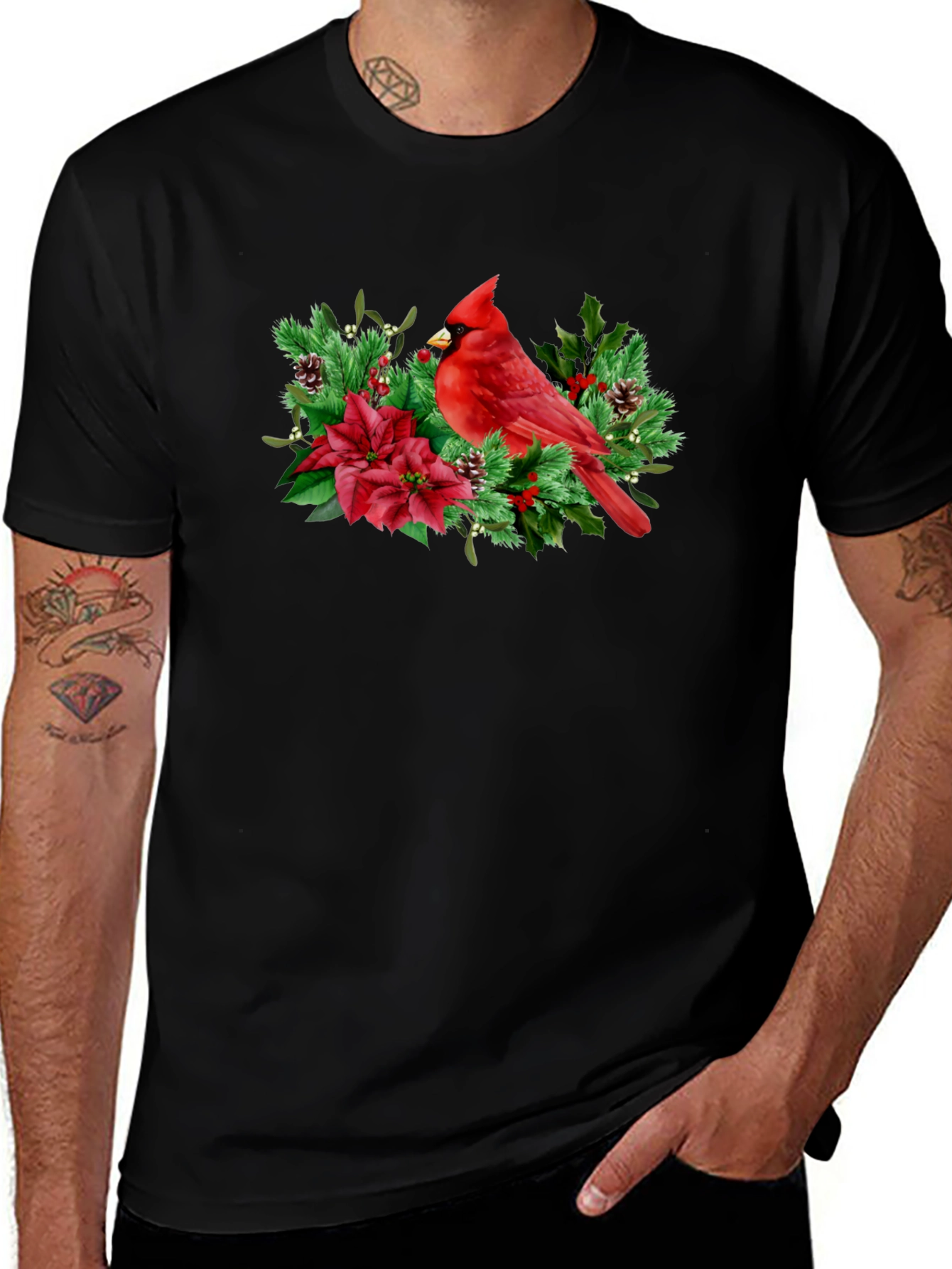 Cardinal Bird Christmas Graphic Tee