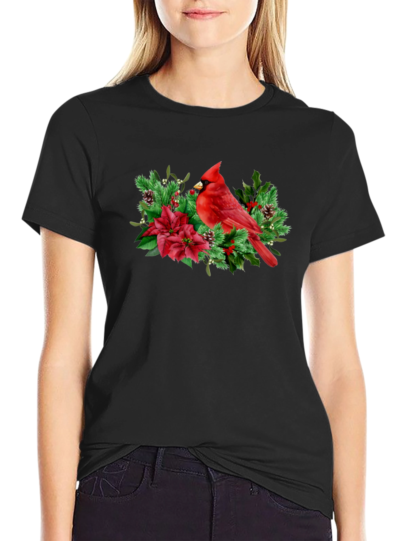 Cardinal Bird Christmas Graphic Tee