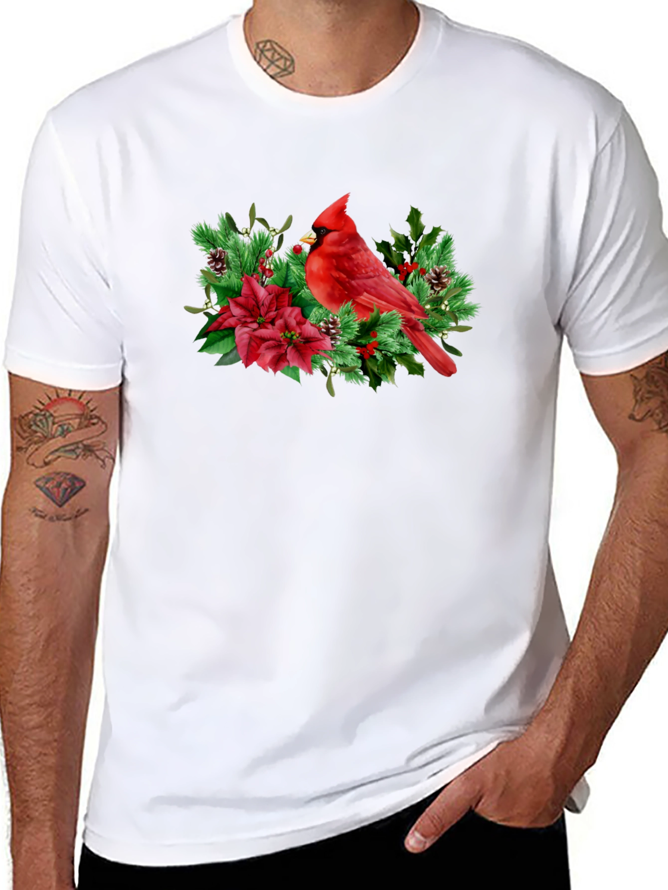 Cardinal Bird Christmas Graphic Tee