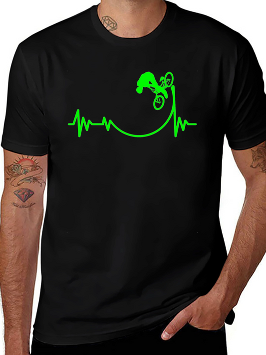 Mountain Bike Heartbeat T-Shirt - Black