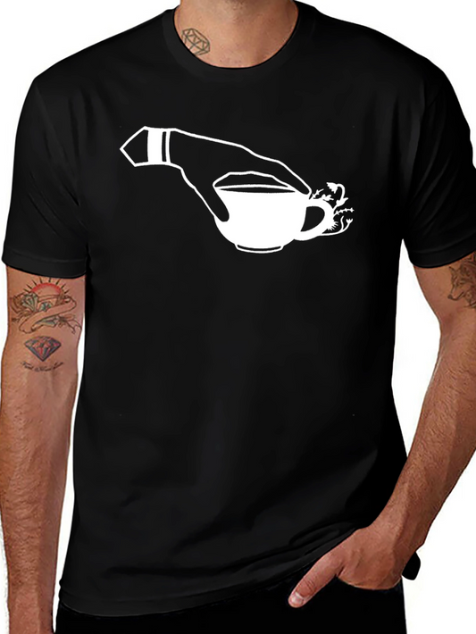 Hand Holding Tea Cup T-Shirt - Stylish Graphic Tee