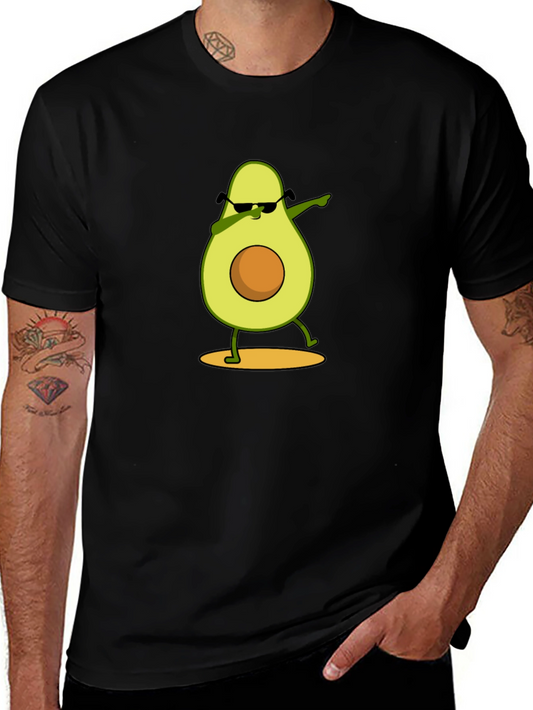 Dabbing Avocado Graphic Tee - Funny Fruit Cartoon T-Shirt