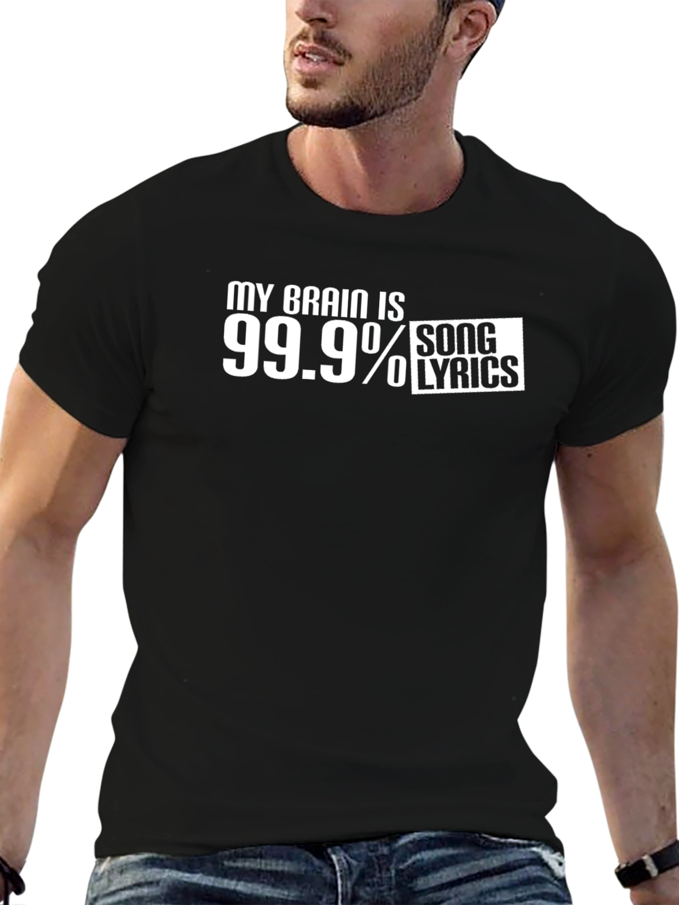 Song Lyrics Brain T-Shirt - Funny Music Tee
