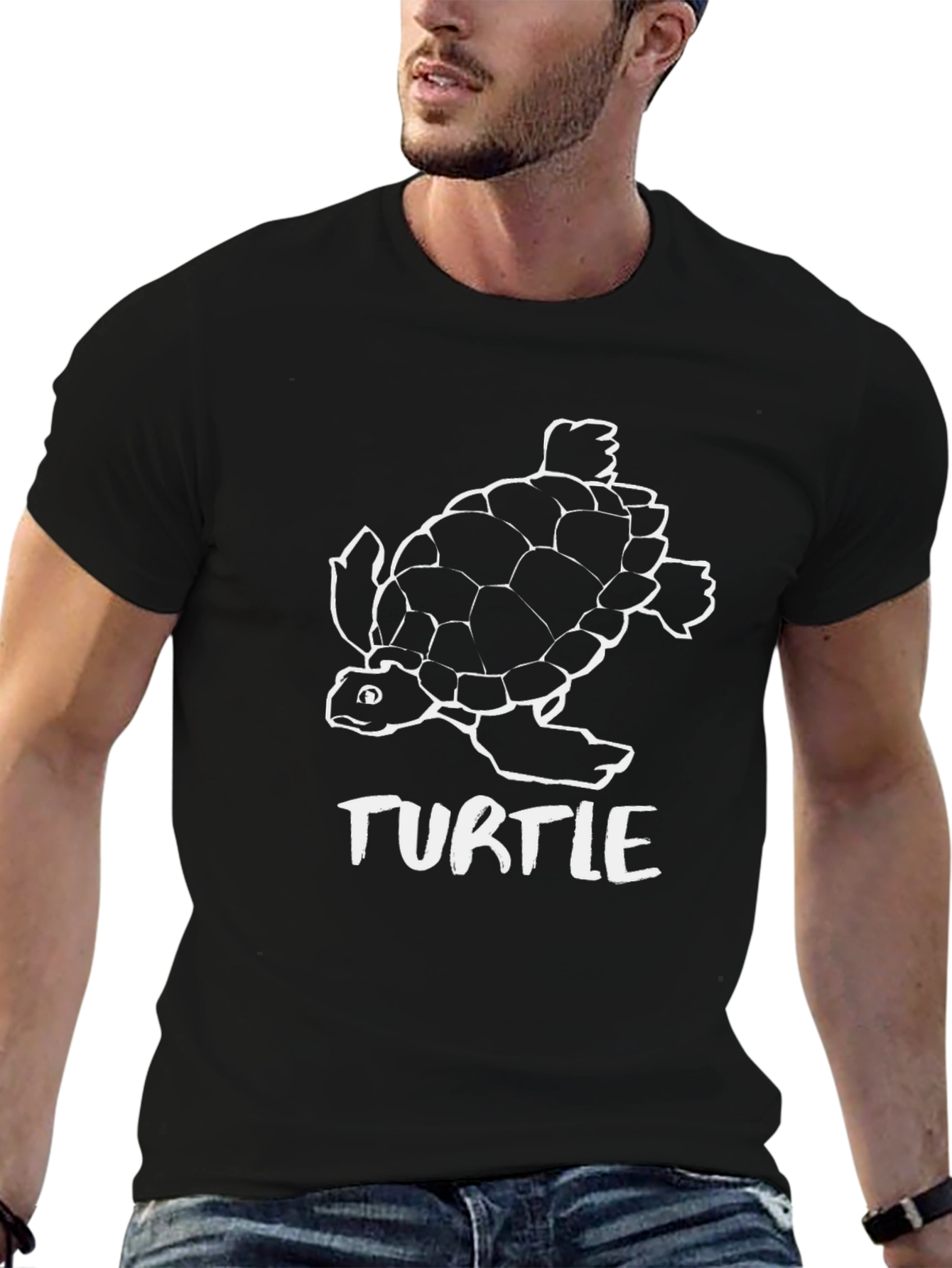 Mens Black Turtle Graphic Tee