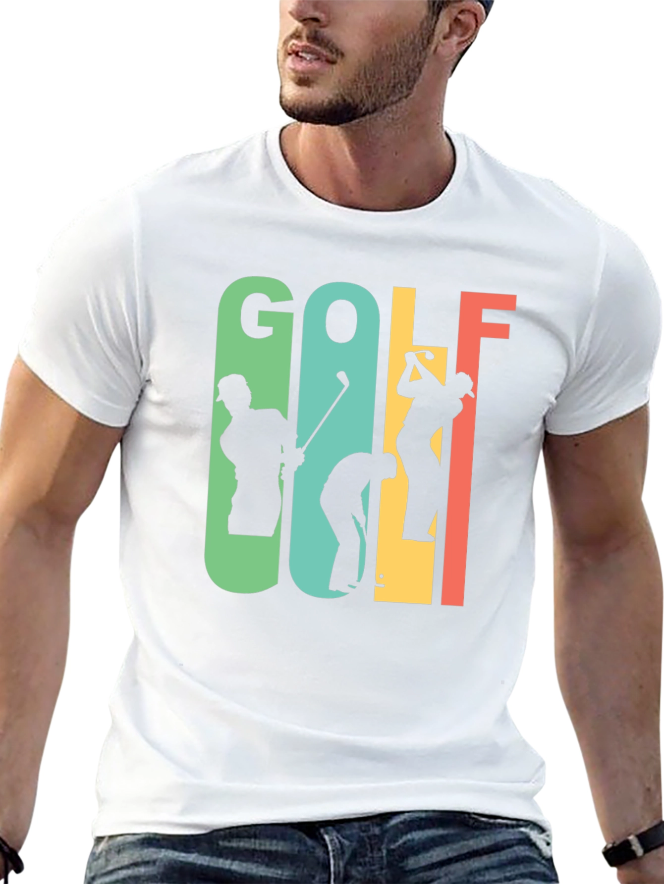 Retro Golf T-Shirt - Golfer Silhouette Tee
