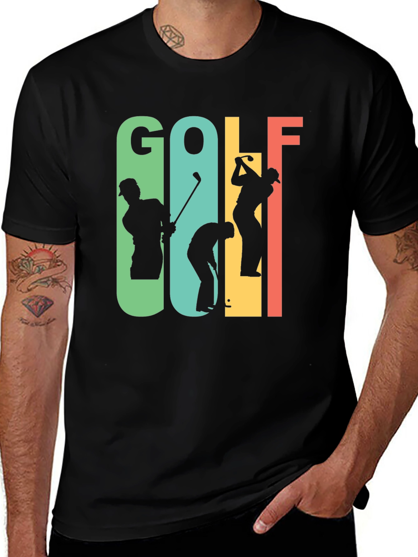 Retro Golf T-Shirt - Golfer Silhouette Tee