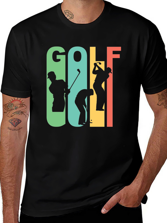 Retro Golf T-Shirt - Golfer Silhouette Tee