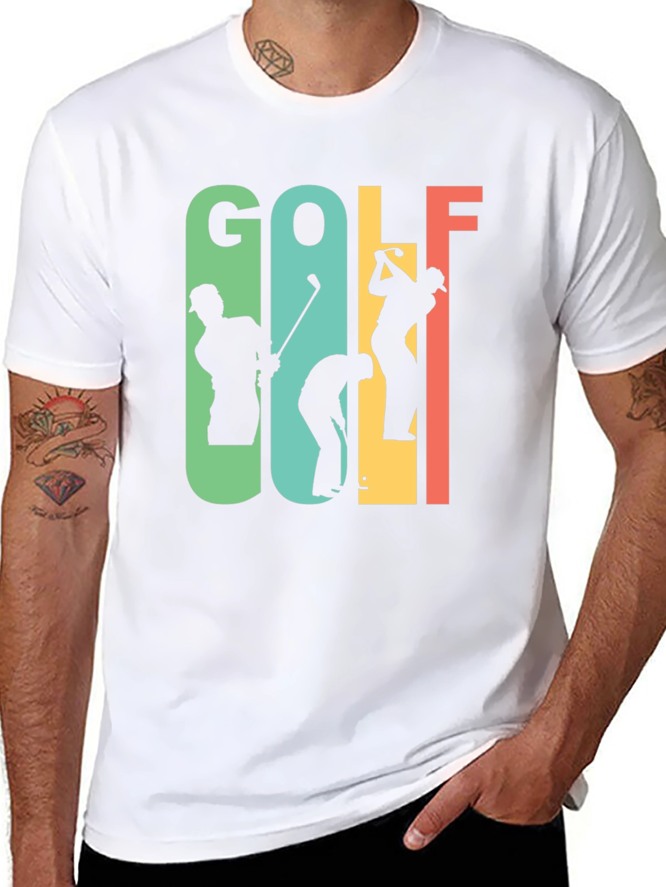 Retro Golf T-Shirt - Golfer Silhouette Tee