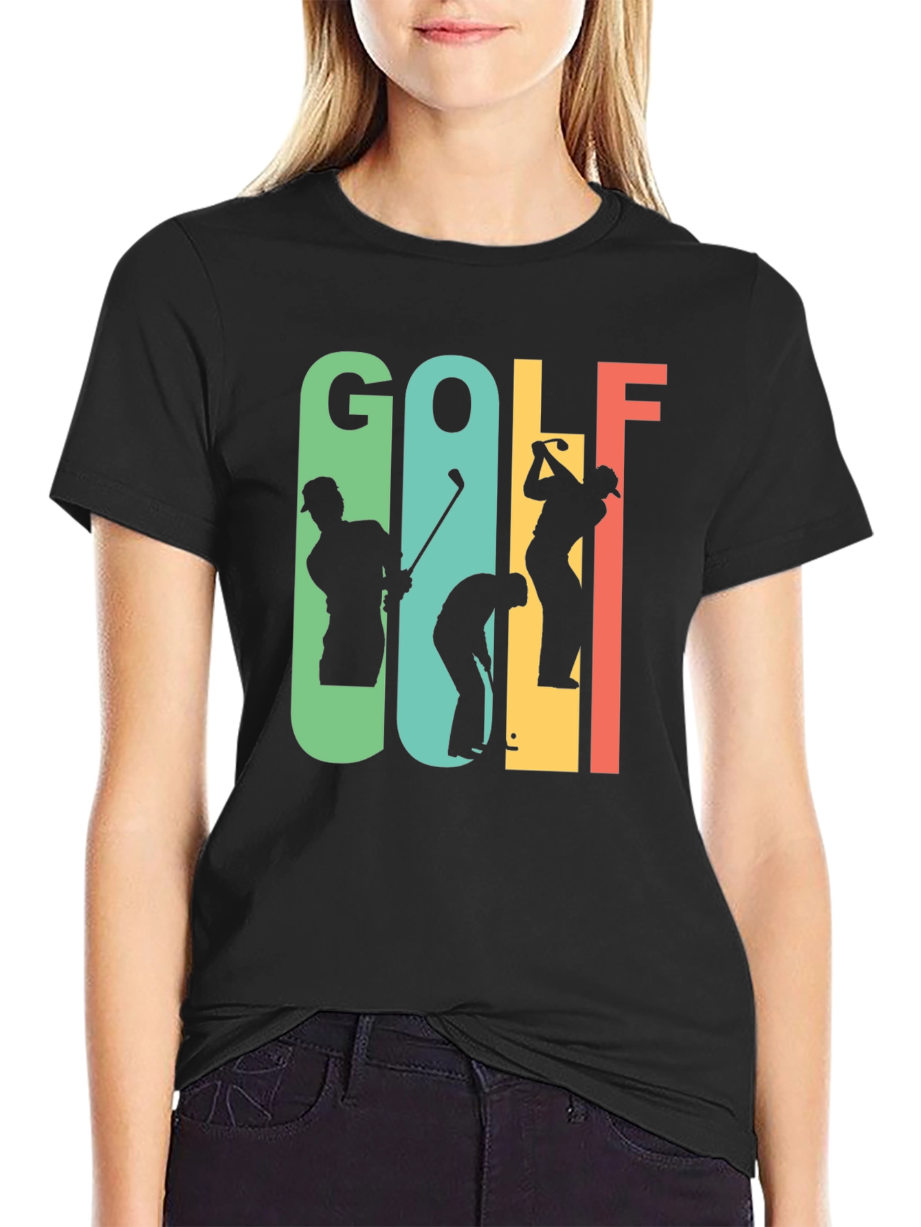 Retro Golf T-Shirt - Golfer Silhouette Tee
