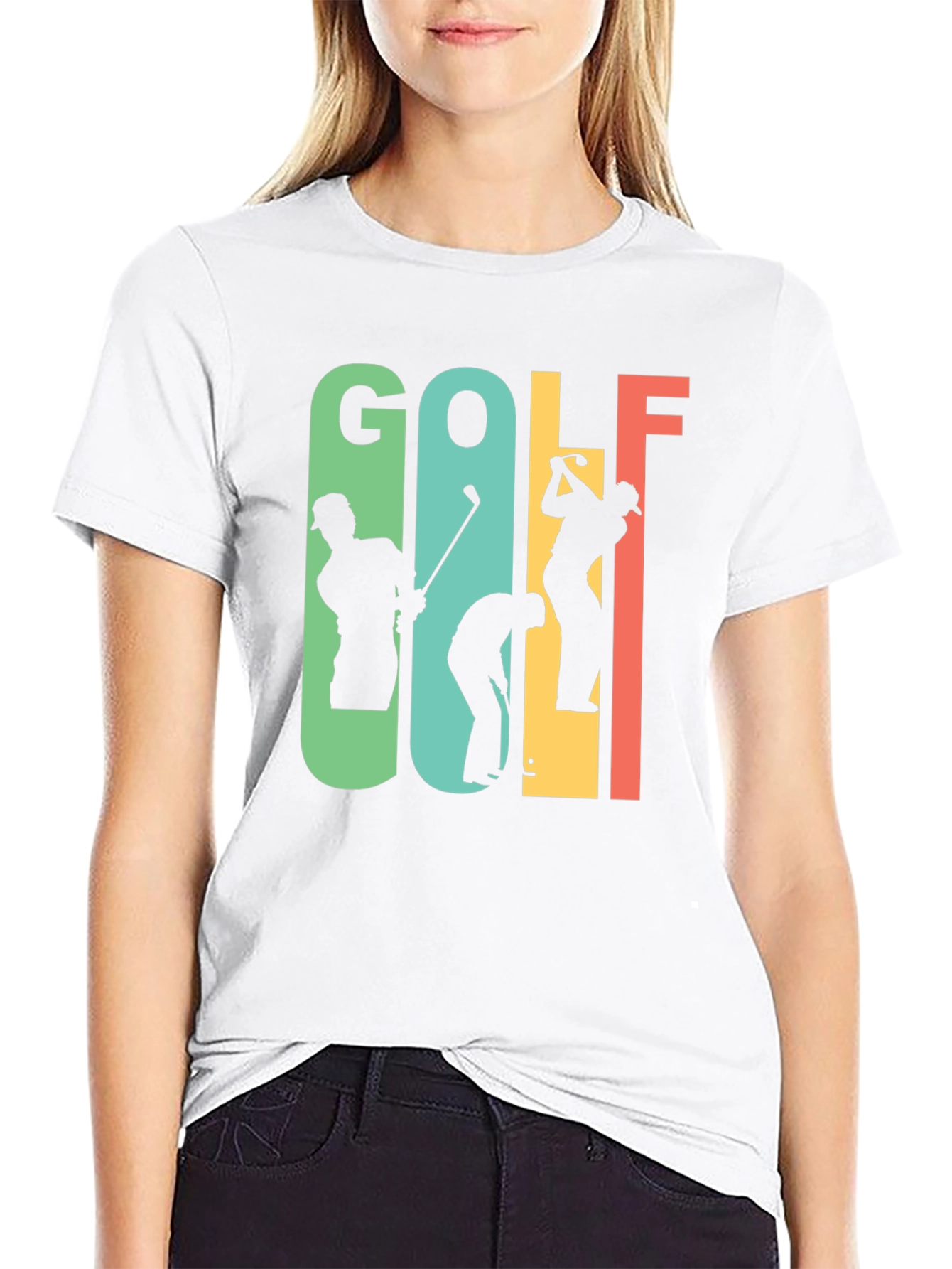 Retro Golf T-Shirt - Golfer Silhouette Tee