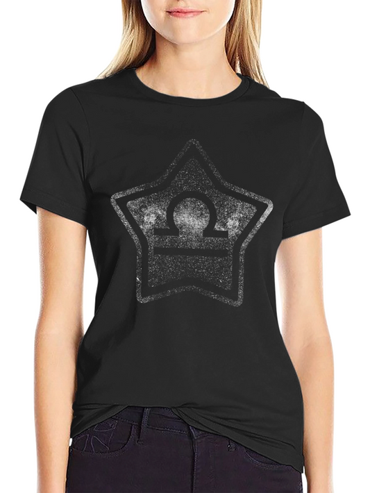 Libra Zodiac Star Sign Distressed Graphic T-Shirt