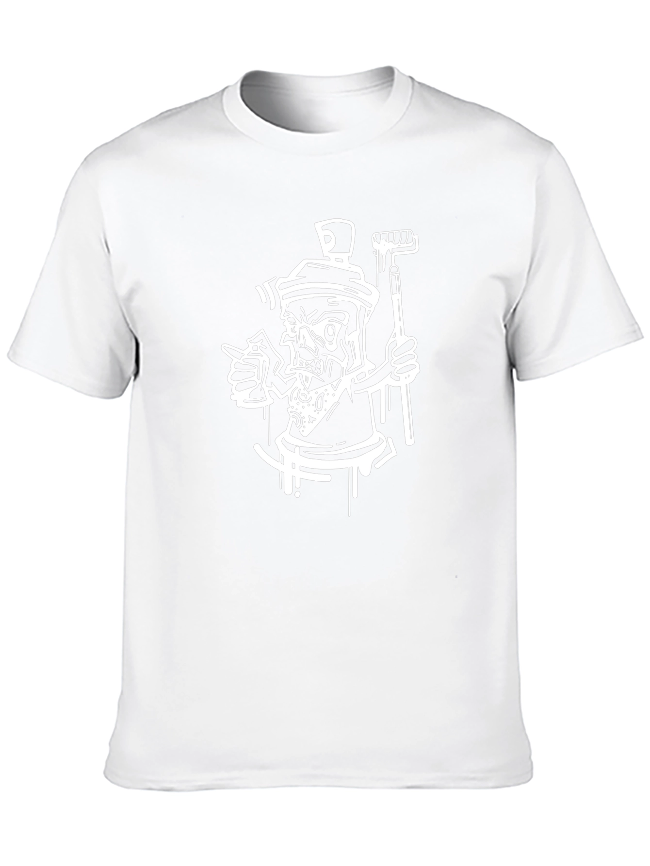 Cool Black Tee with Spray Paint Skeleton Design