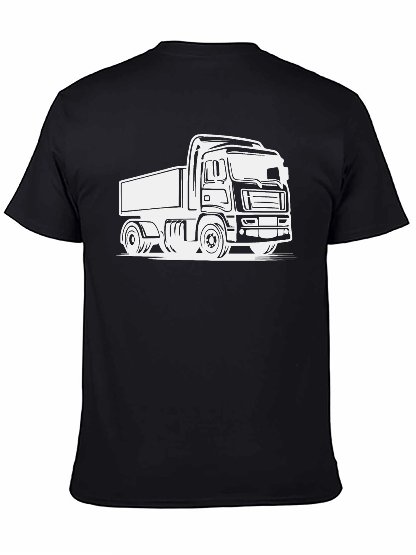 Truck Graphic Tee - Black Cotton T-Shirt