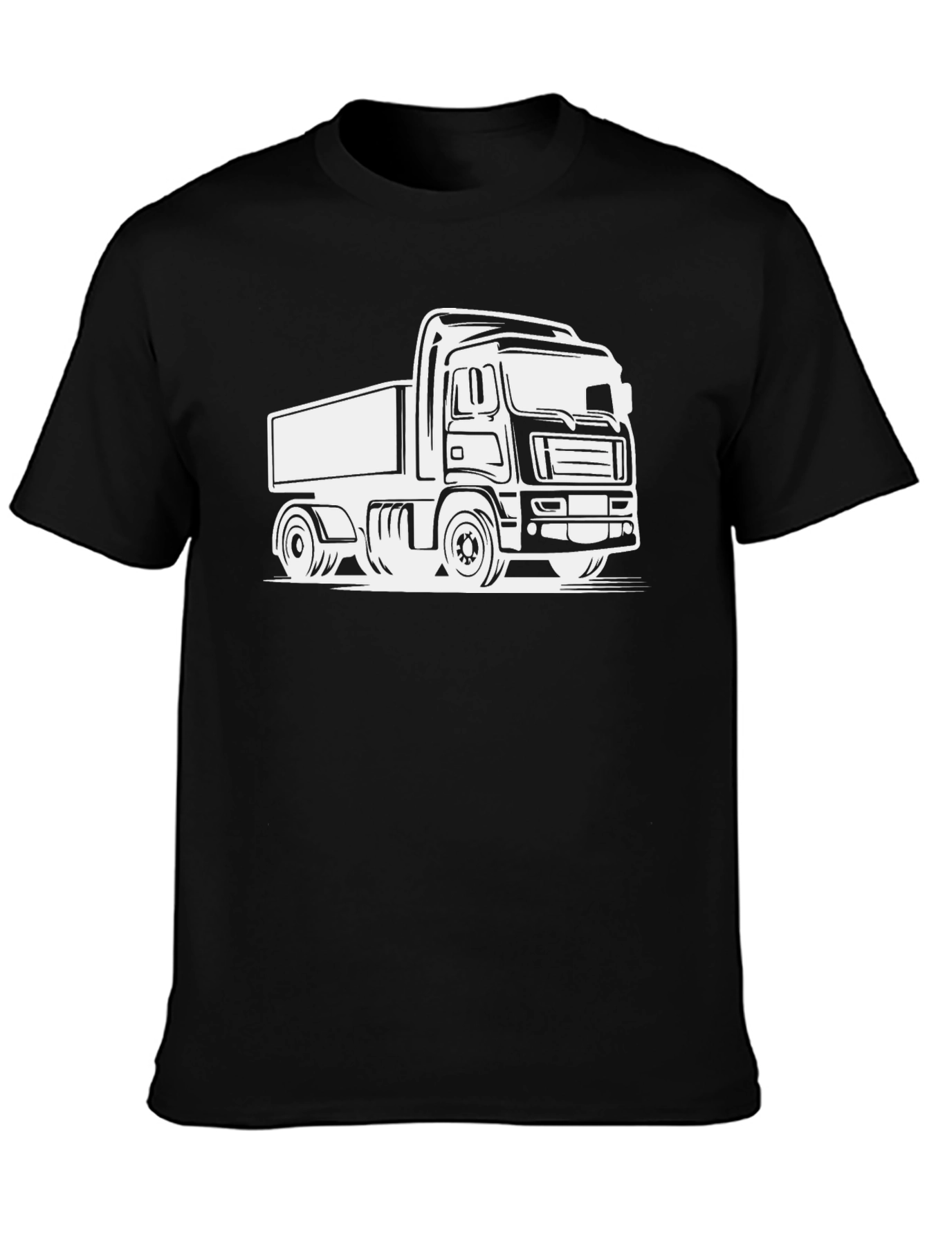 Truck Graphic Tee - Black Cotton T-Shirt