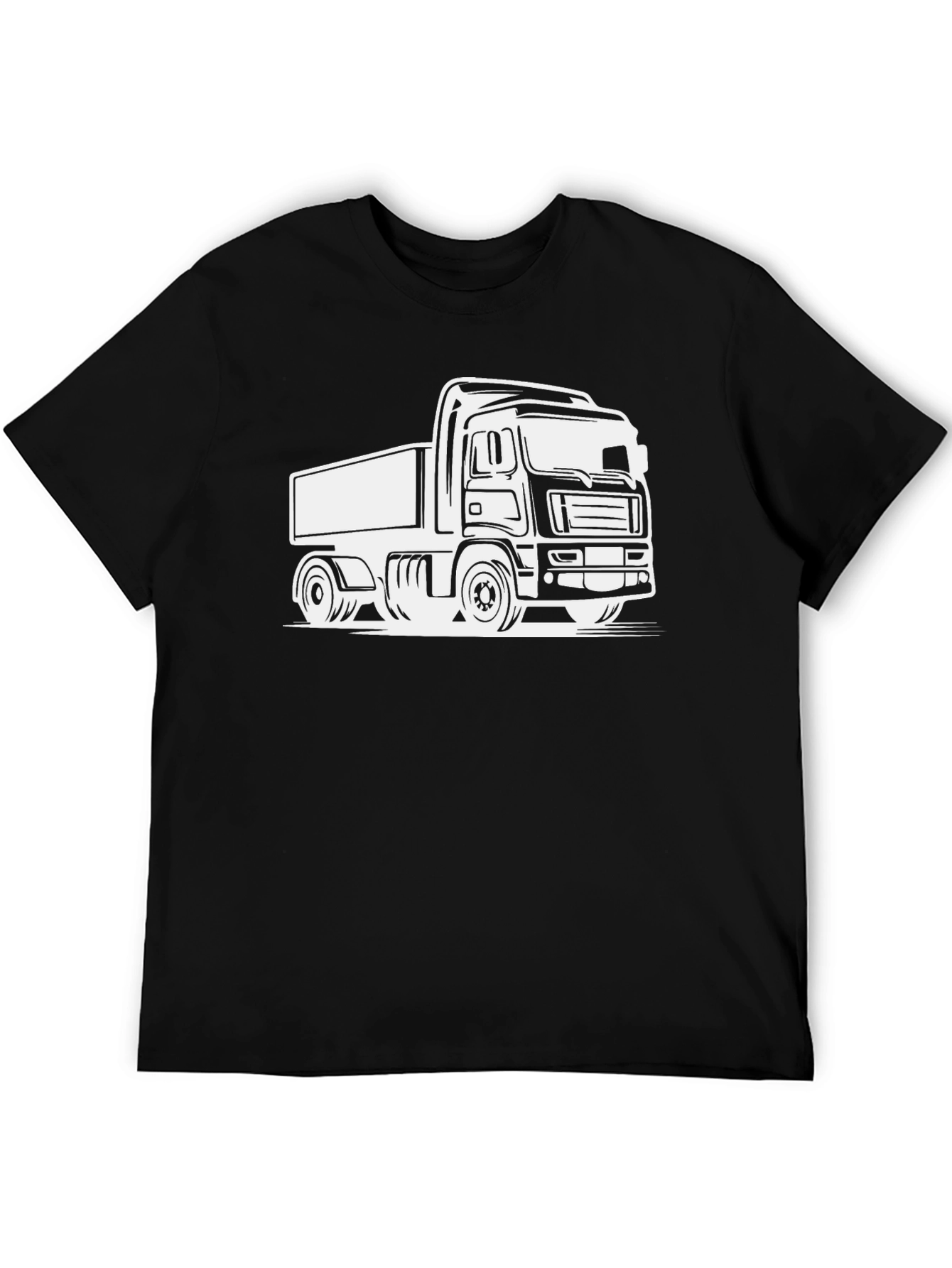 Truck Graphic Tee - Black Cotton T-Shirt