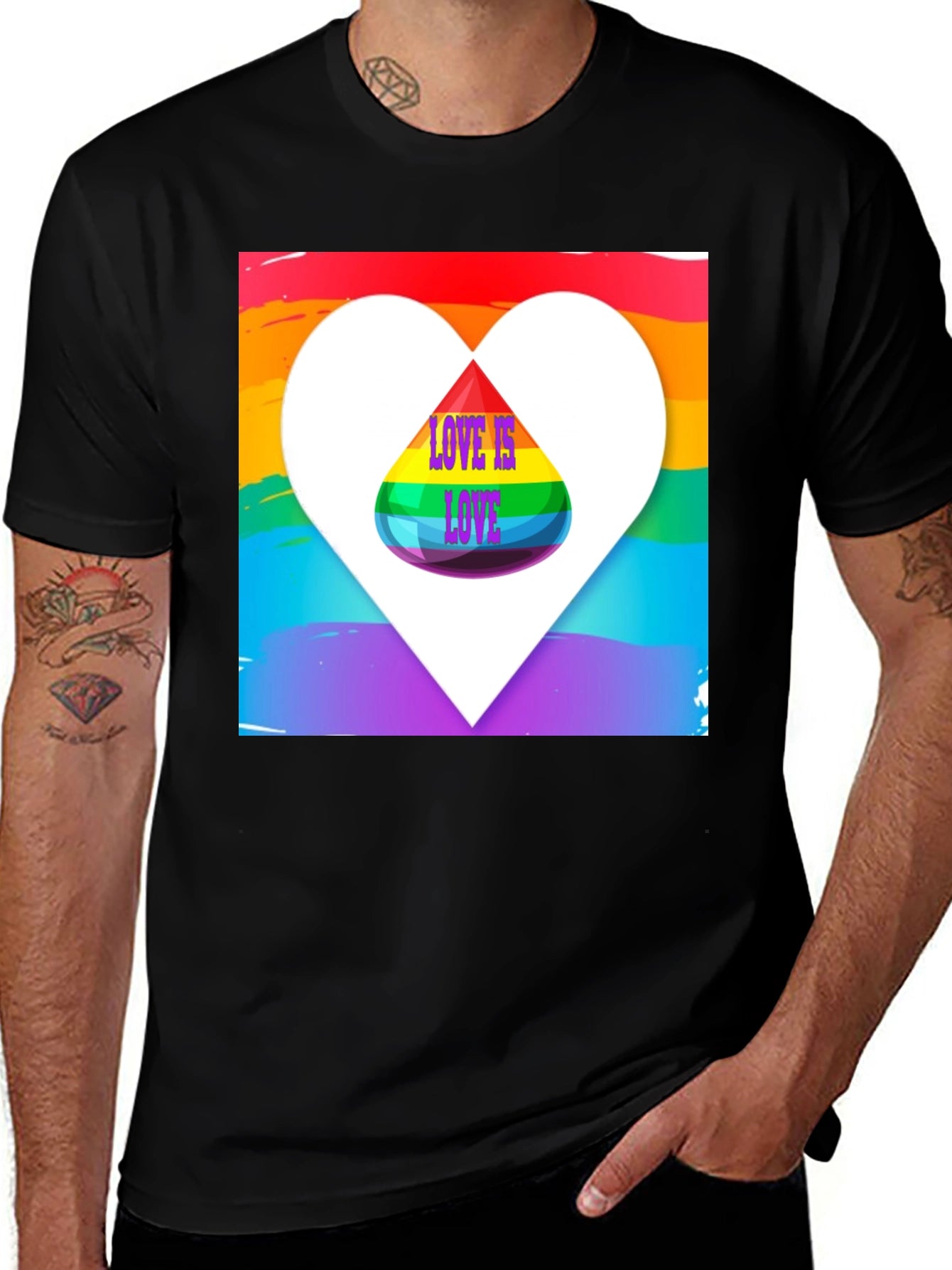 Love is Love Pride Rainbow Heart T-Shirt