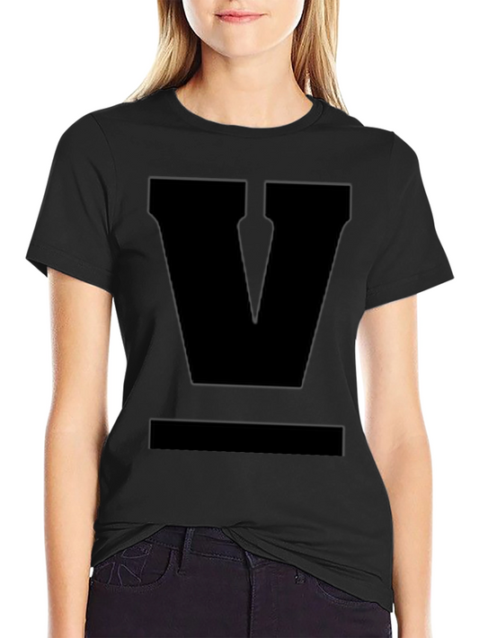 Bold Black V Graphic Tee - Classic Style