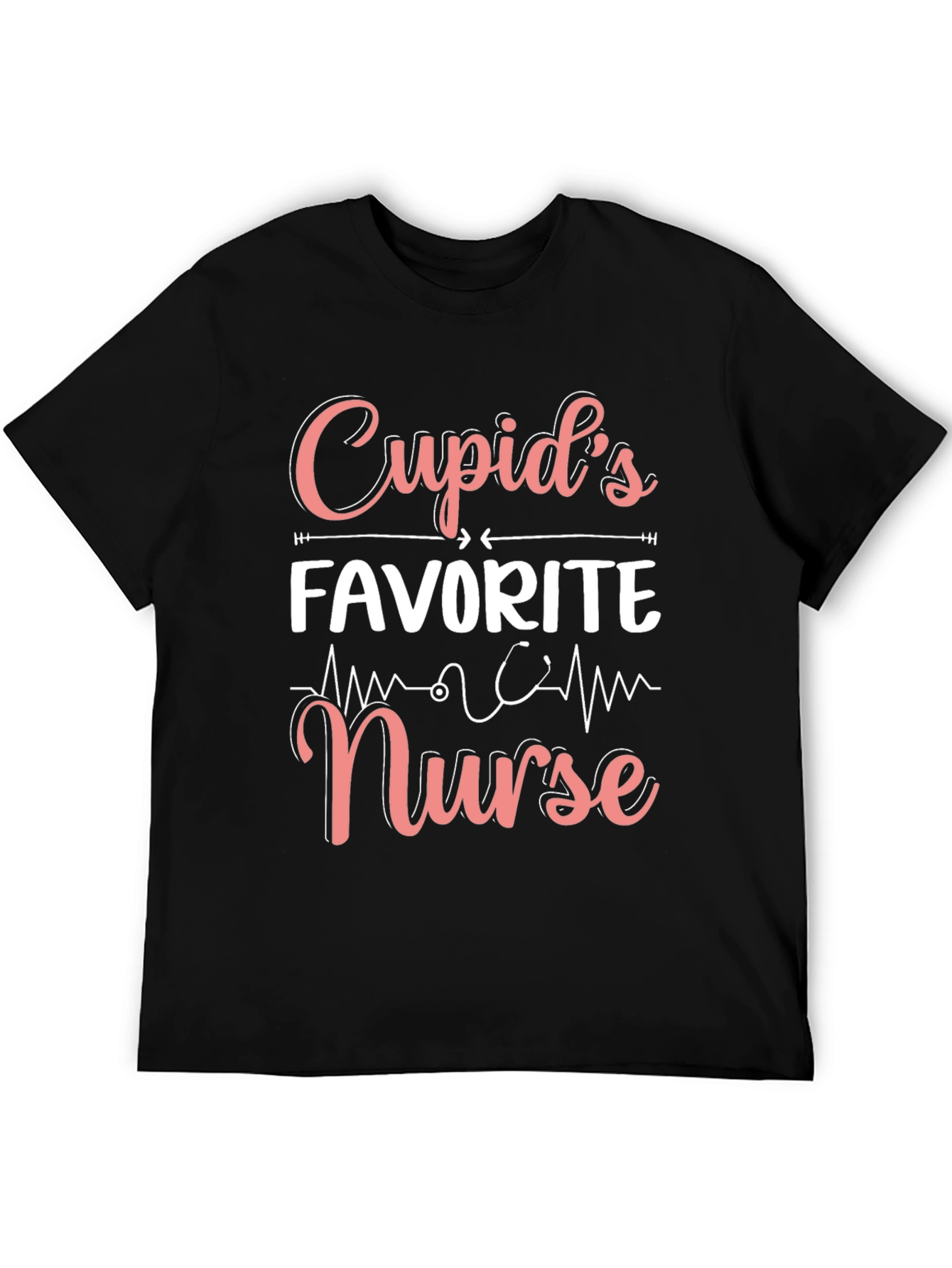 Cupids Favorite Nurse Graphic T-Shirt - Black