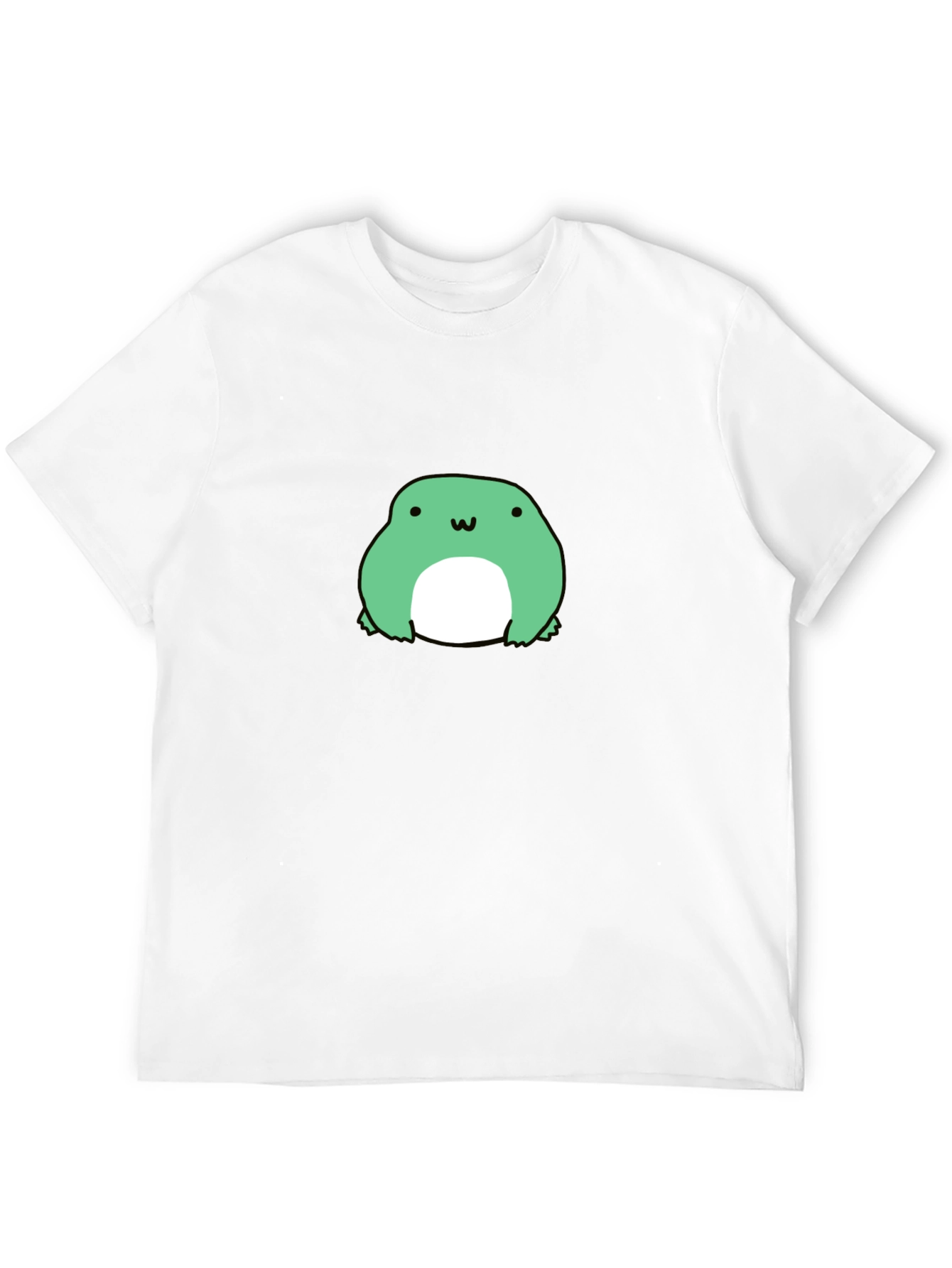 Cute Frog Graphic Tee - Black Cotton T-Shirt