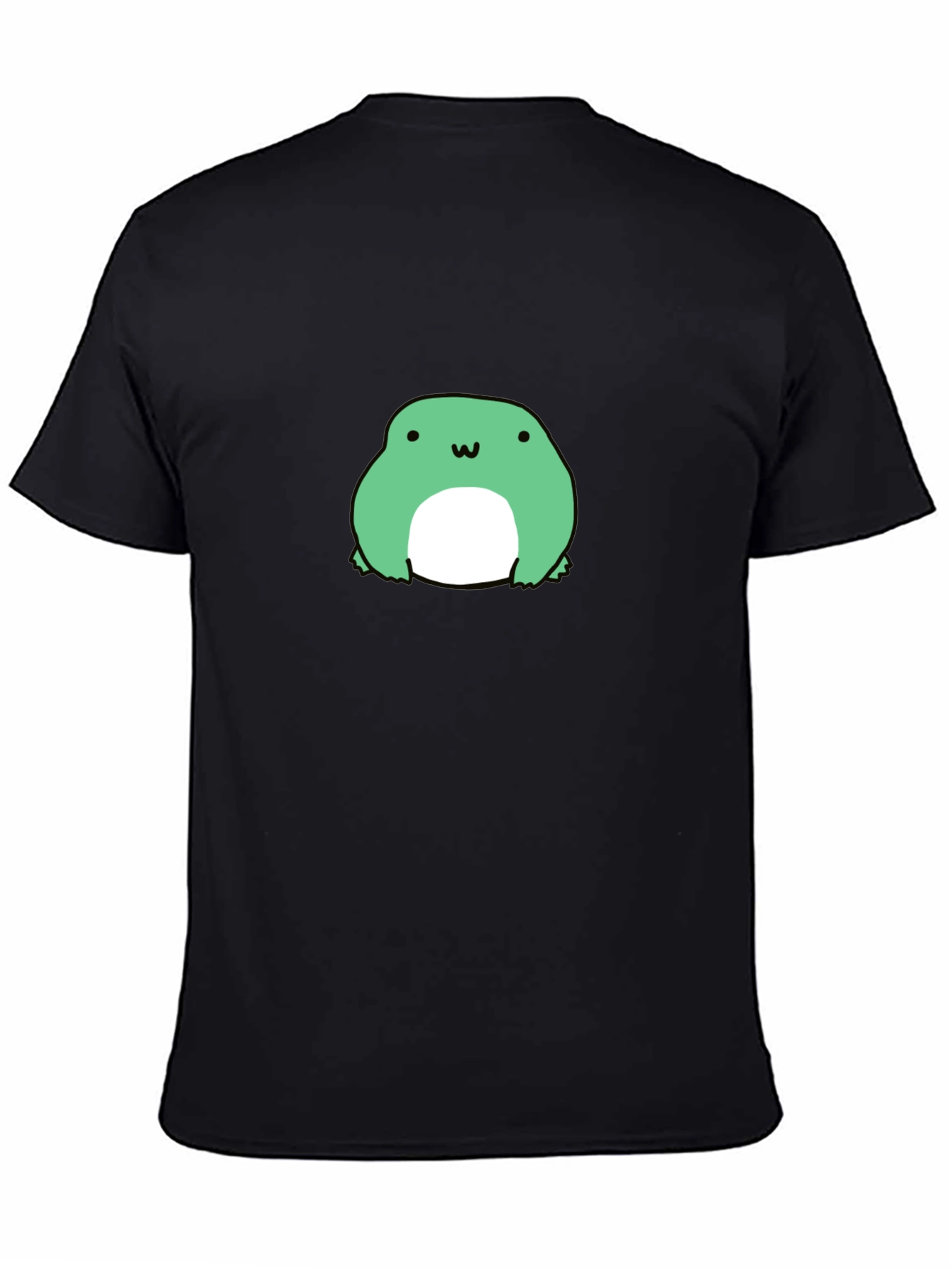 Cute Frog Graphic Tee - Black Cotton T-Shirt