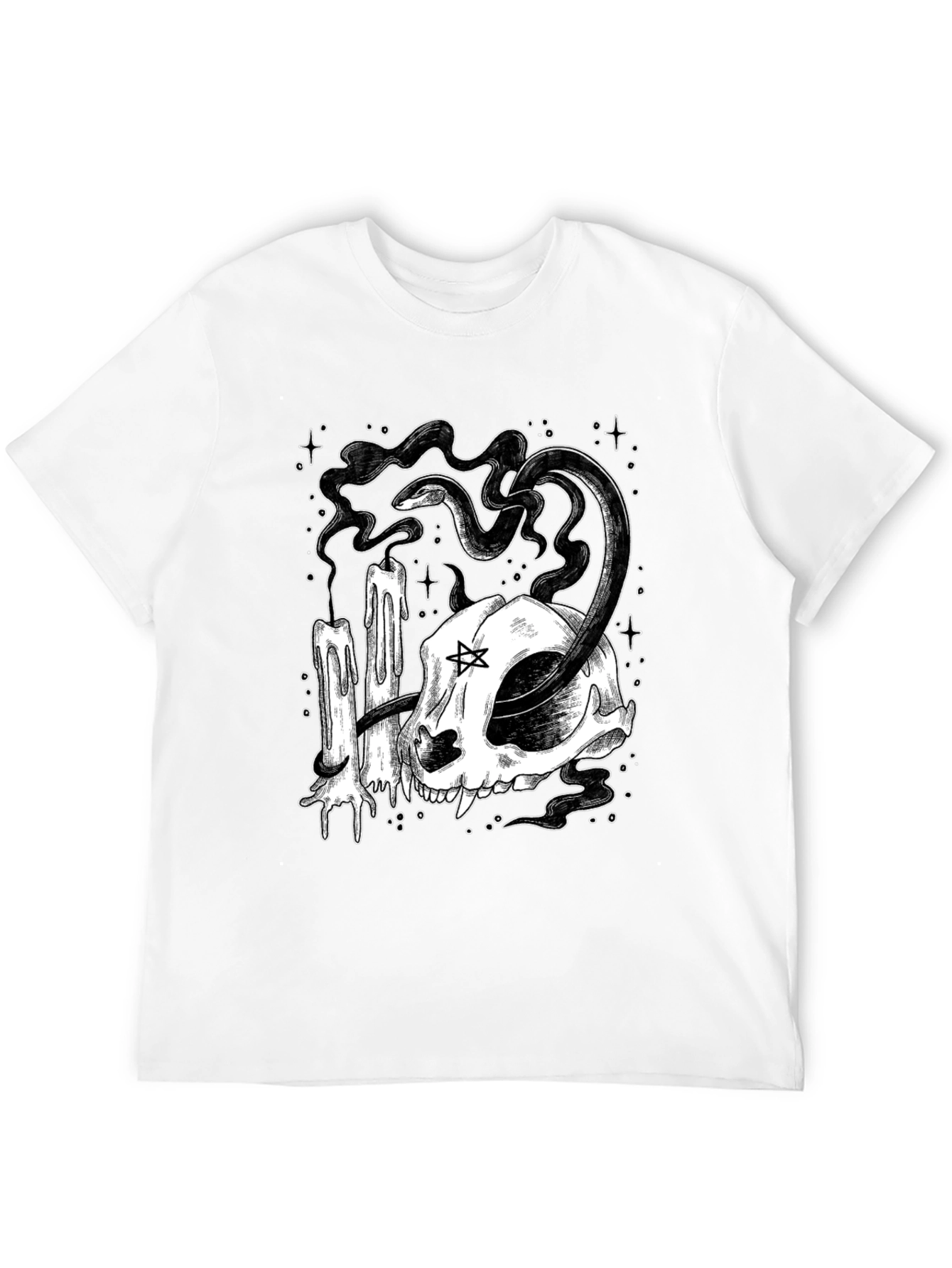 Gothic Skull Snake Candle Graphic Tee