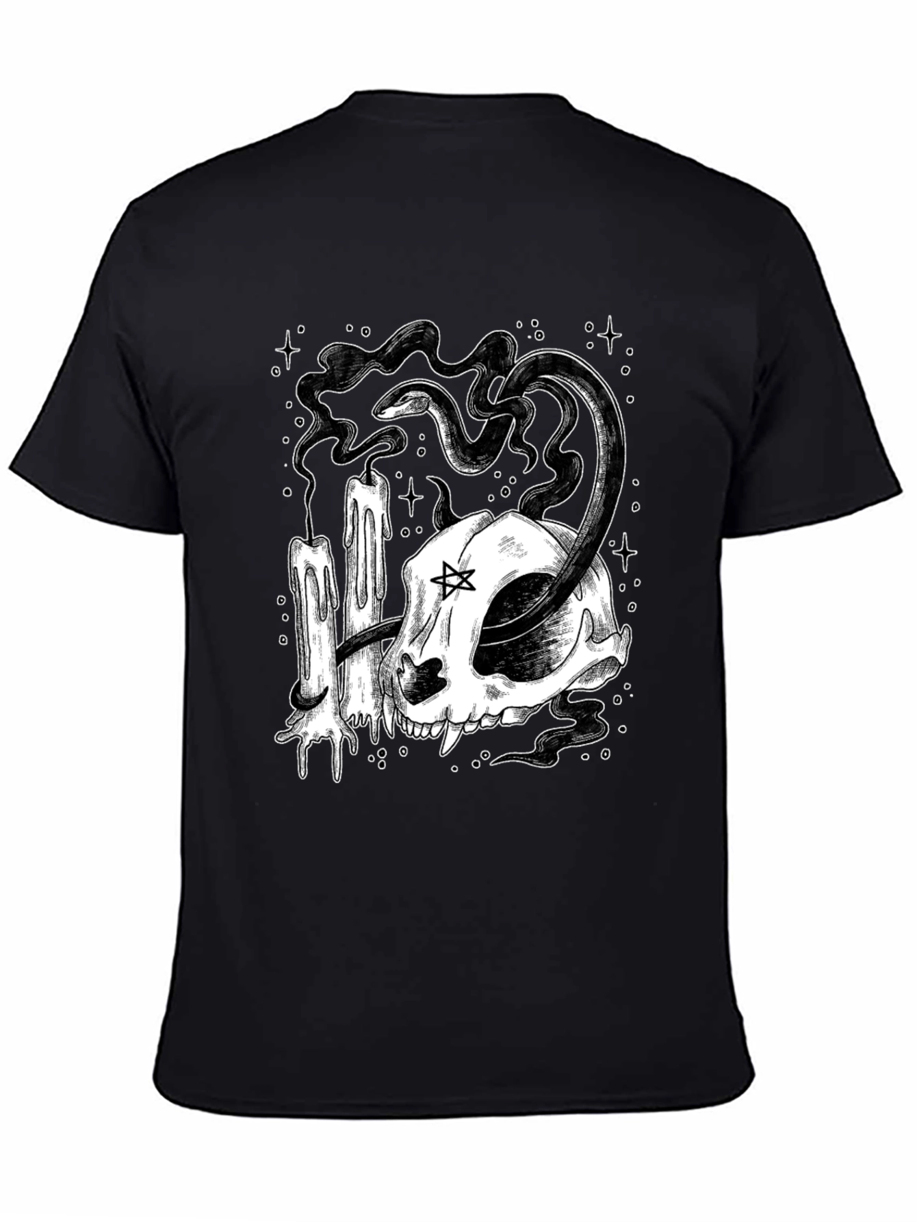 Gothic Skull Snake Candle Graphic Tee