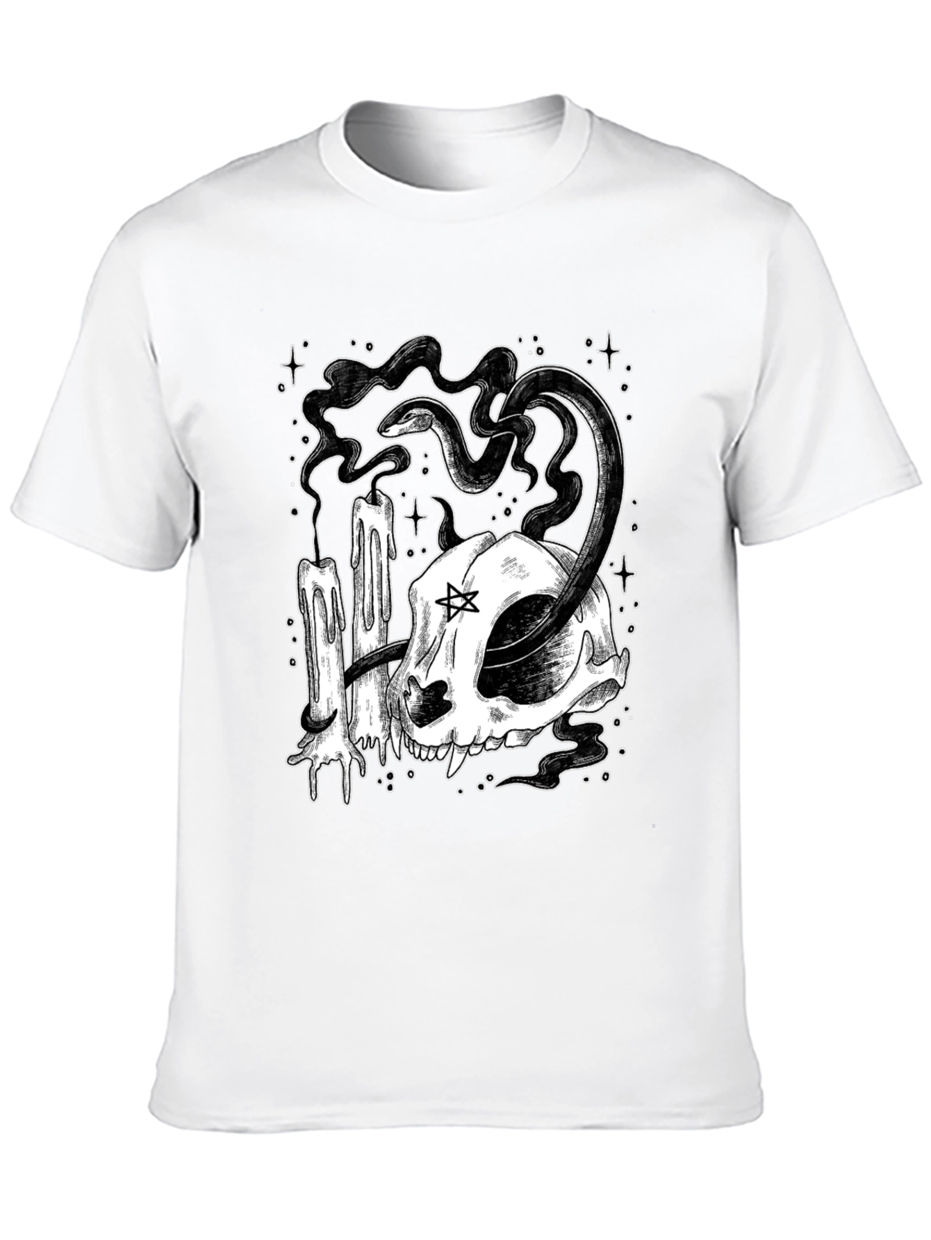 Gothic Skull Snake Candle Graphic Tee