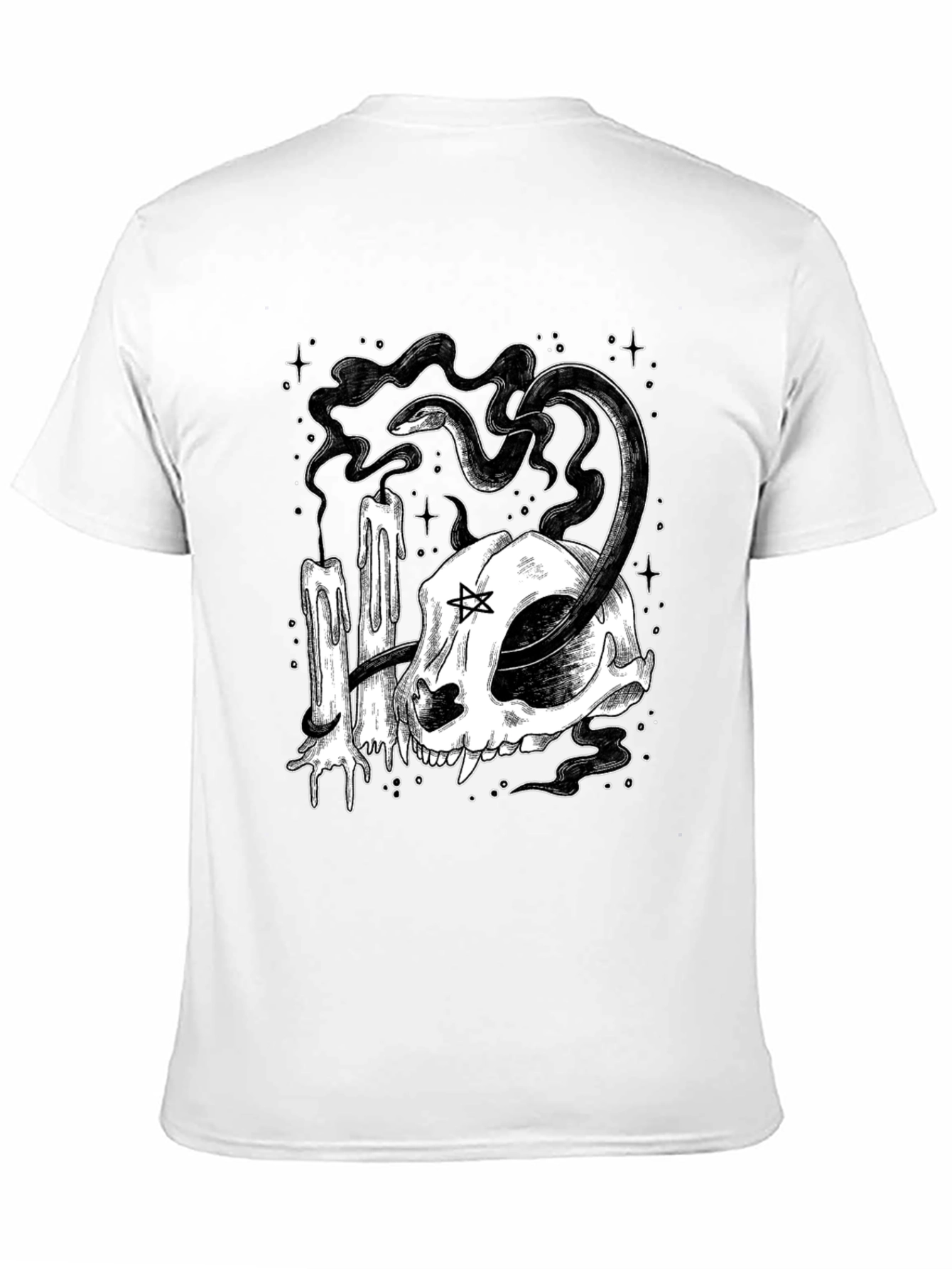Gothic Skull Snake Candle Graphic Tee