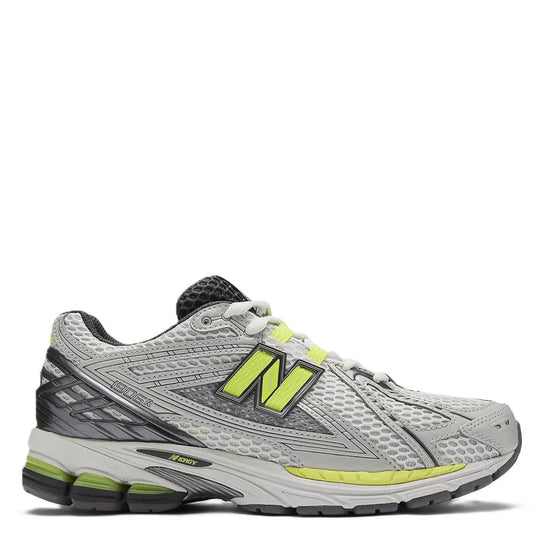 New Balance Women's 1906R in Light Silver Metallic with Alkaline Green