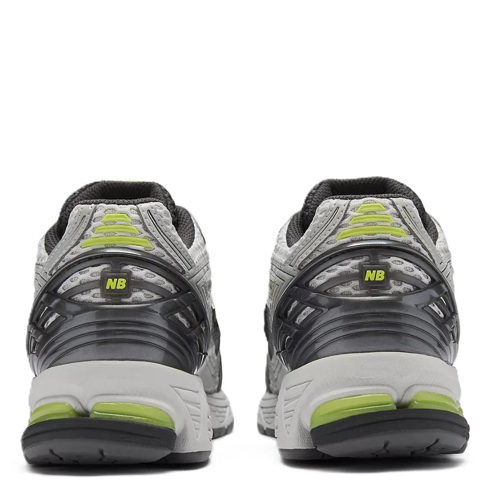 New Balance Women's 1906R in Light Silver Metallic with Alkaline Green