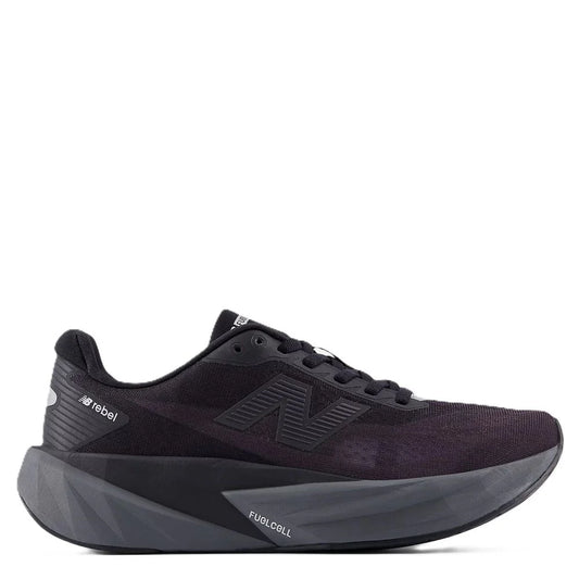 New Balance Women's FuelCell Rebel v5 in Black with Castlerock and Black Cement