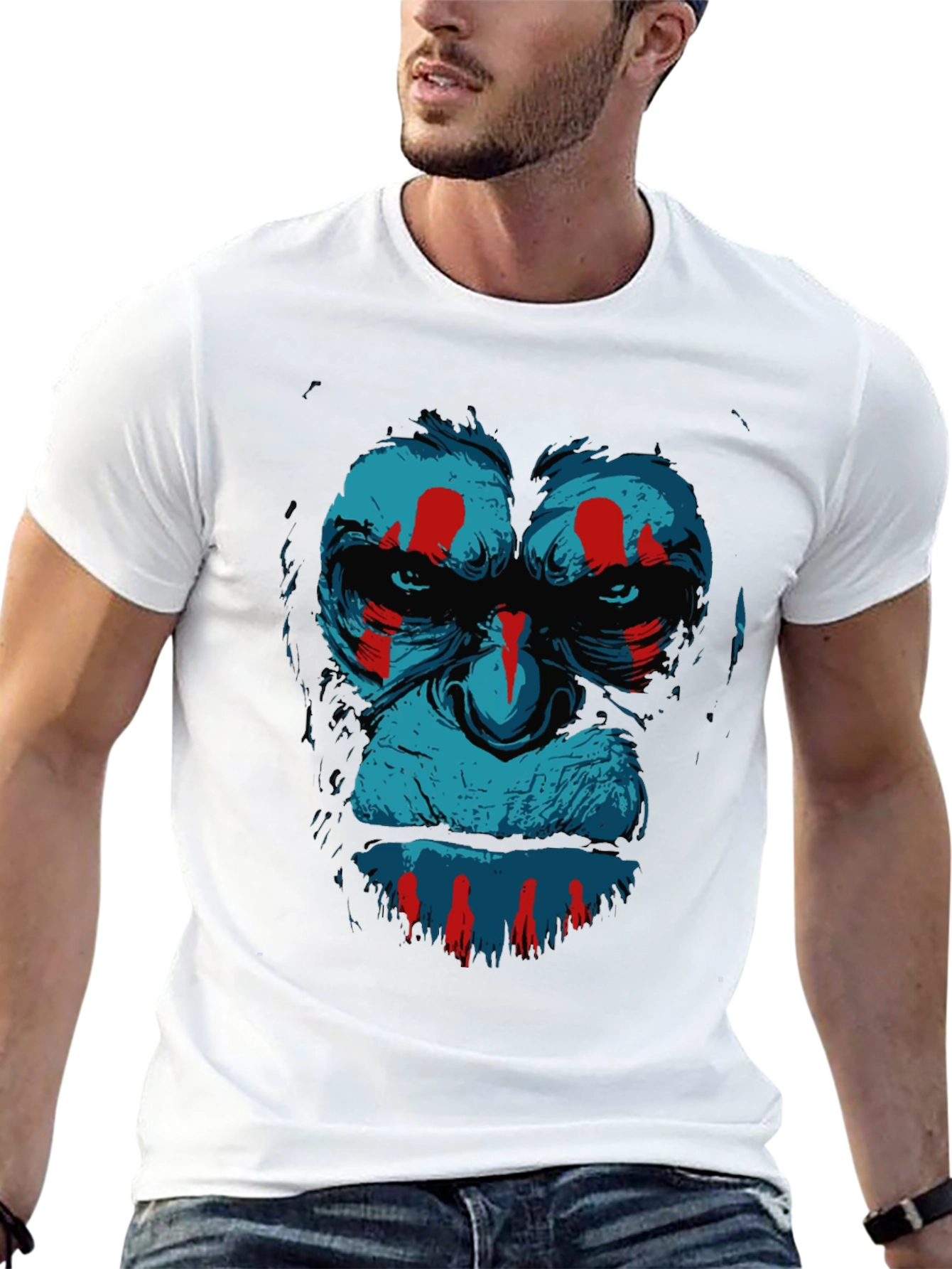 Ape Graphic Print Tee - Black