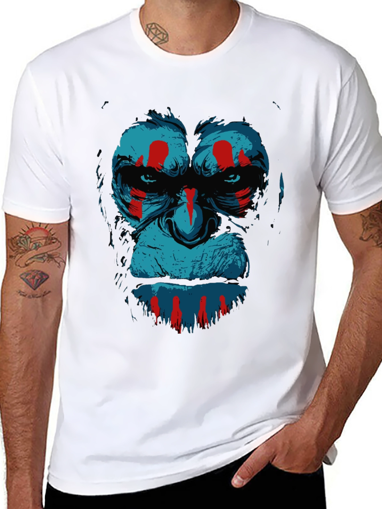 Ape Graphic Print Tee - Black