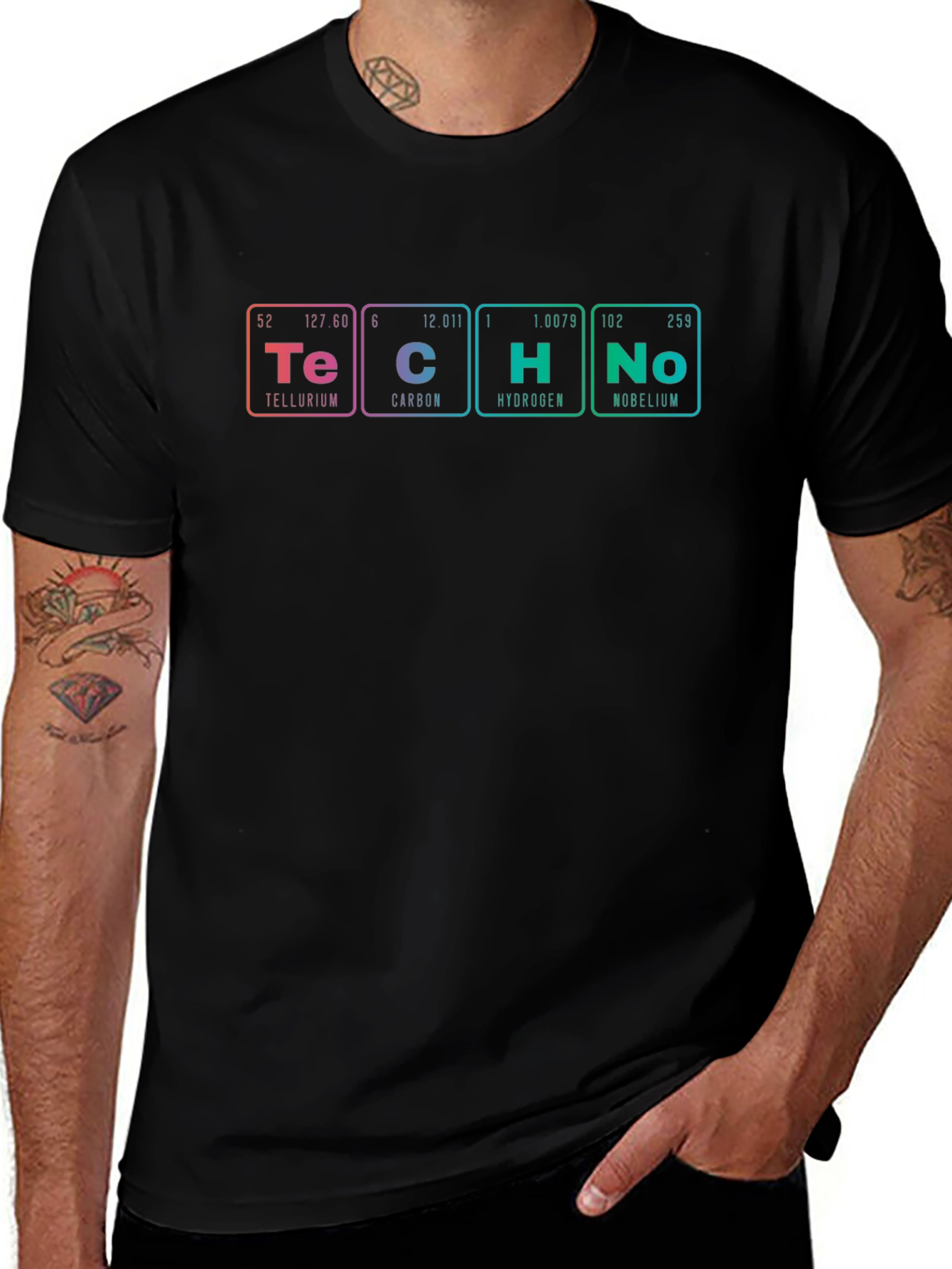 Techno Elements T-Shirt - Periodic Table Rave Tee